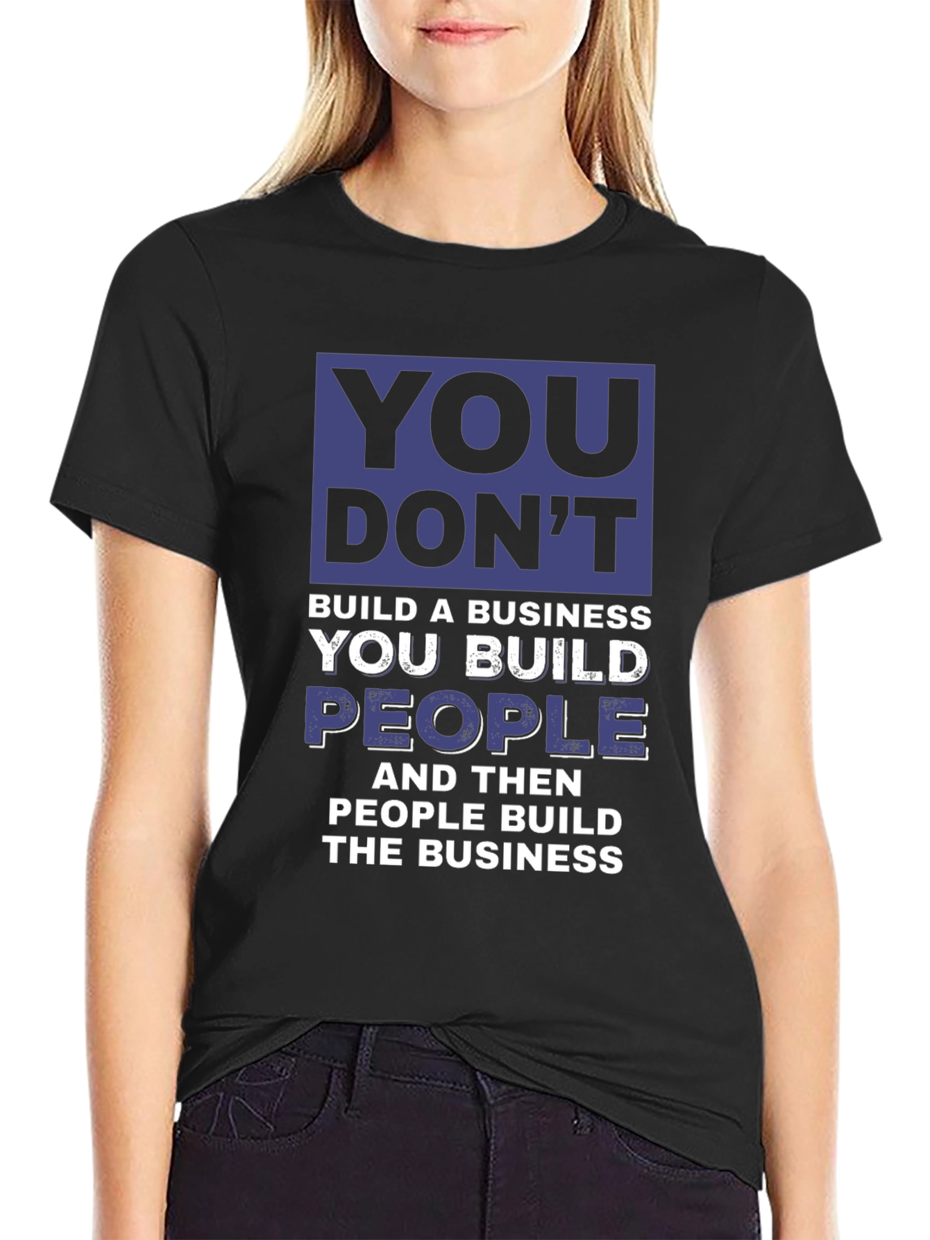 Black You Build People T-Shirt view 2