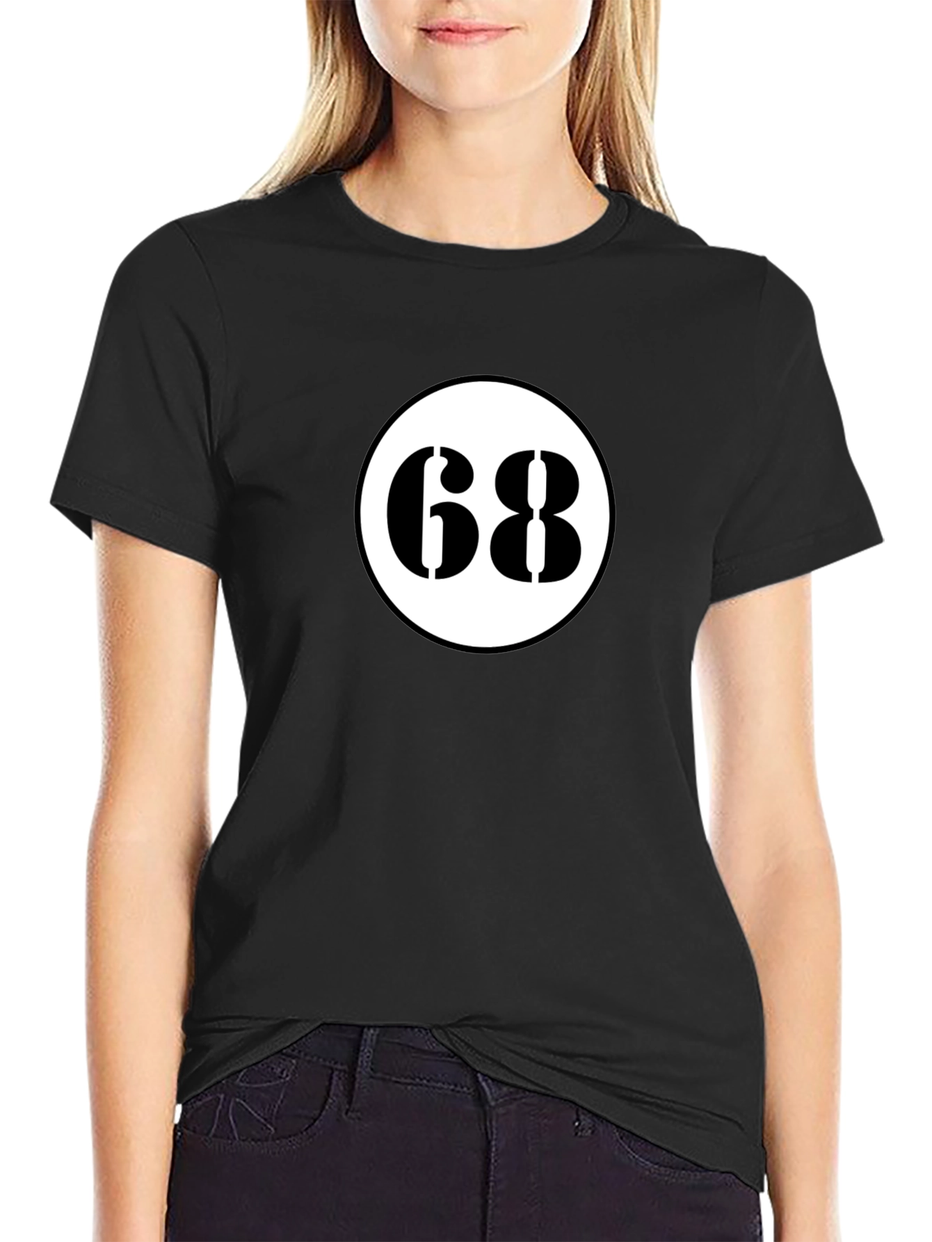 Black Retro 68 Racer Tee - Black Cotton Blend Shirt view 2