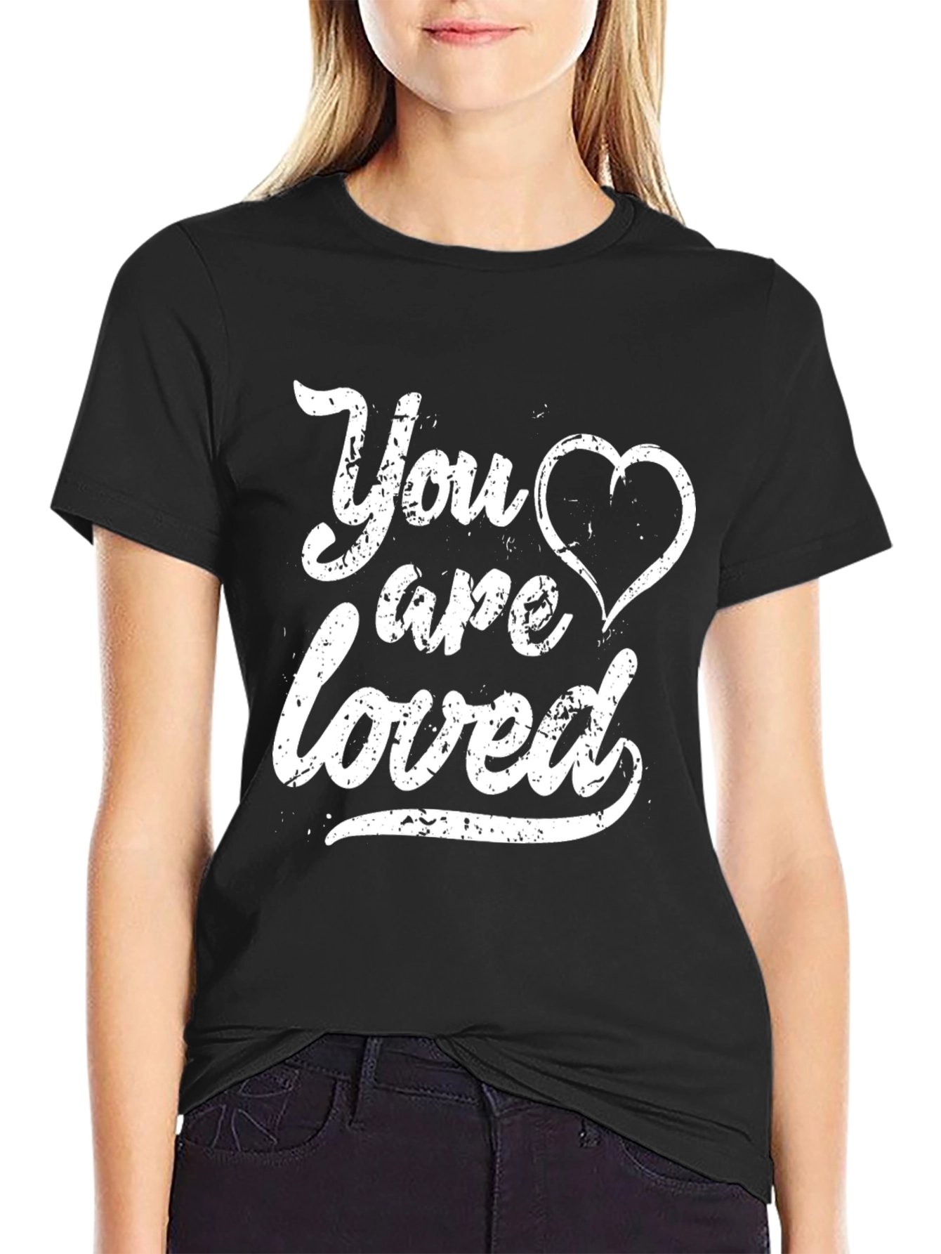 Black You Are Loved Black Graphic Tee view 2