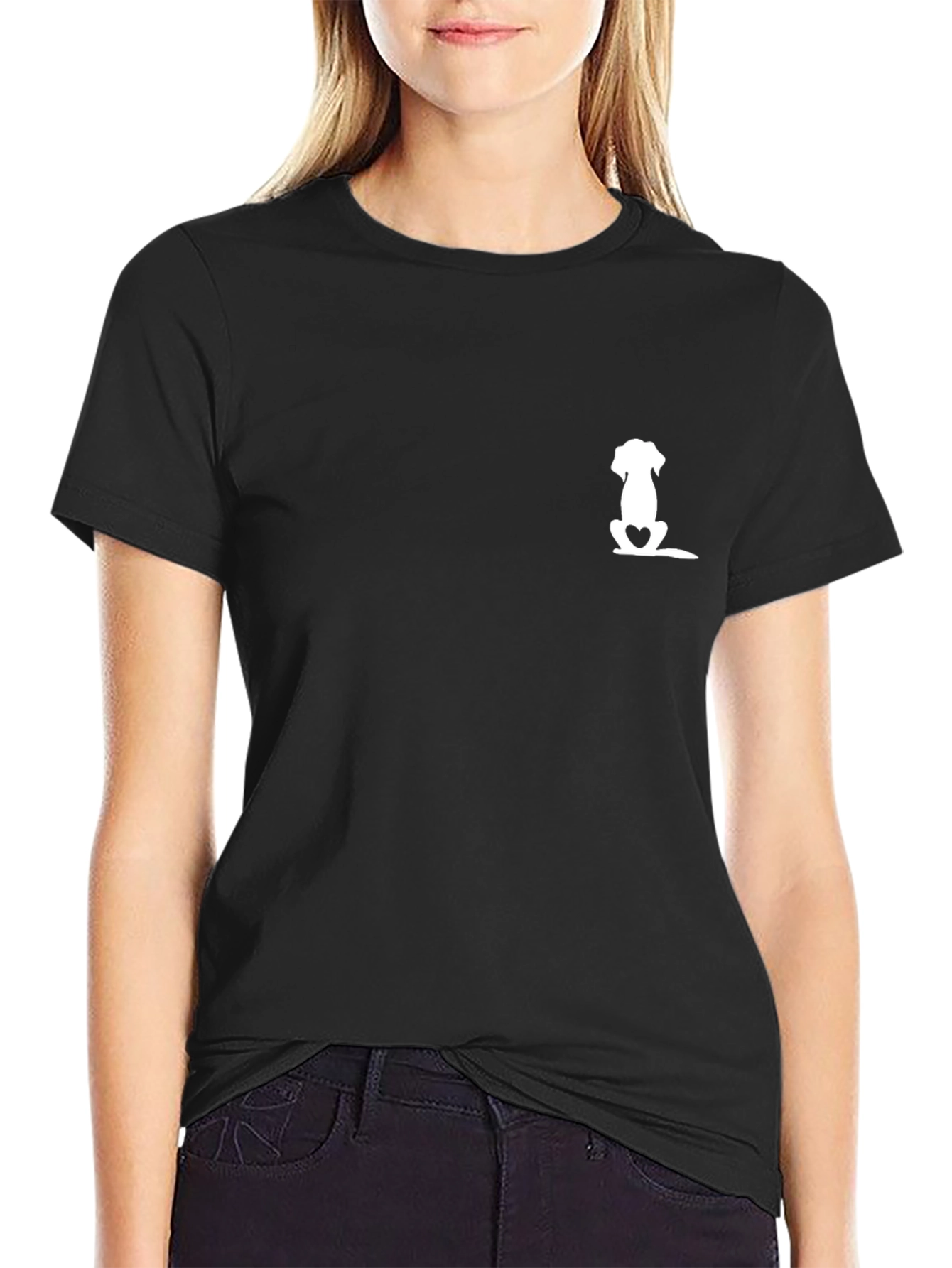 Black Dog Lover Black Tee - Minimalist Design view 2