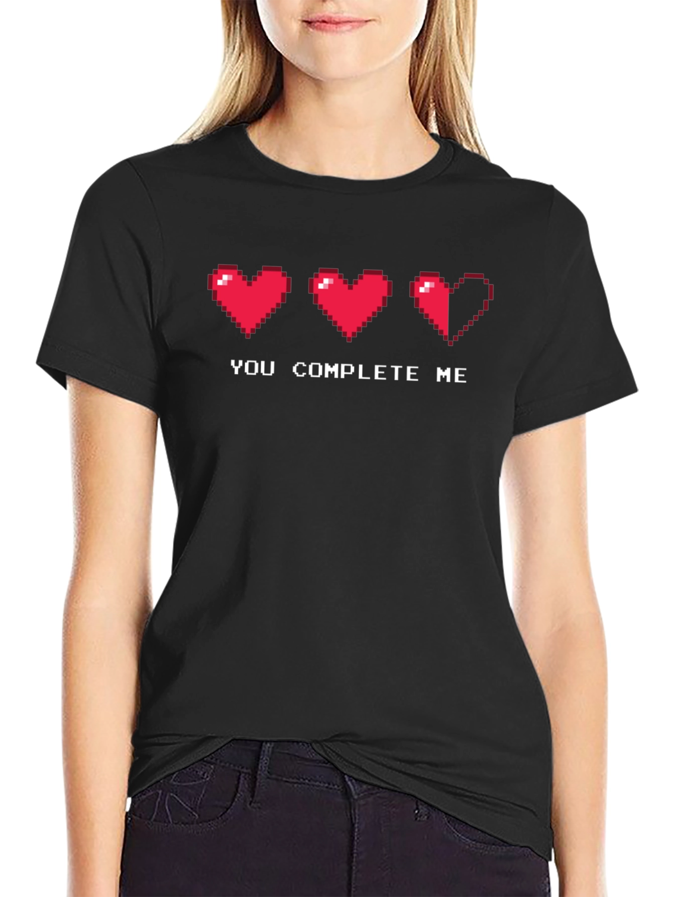 Pixel Heart Complete Me T-Shirt - Gamer Couple Tee - 2