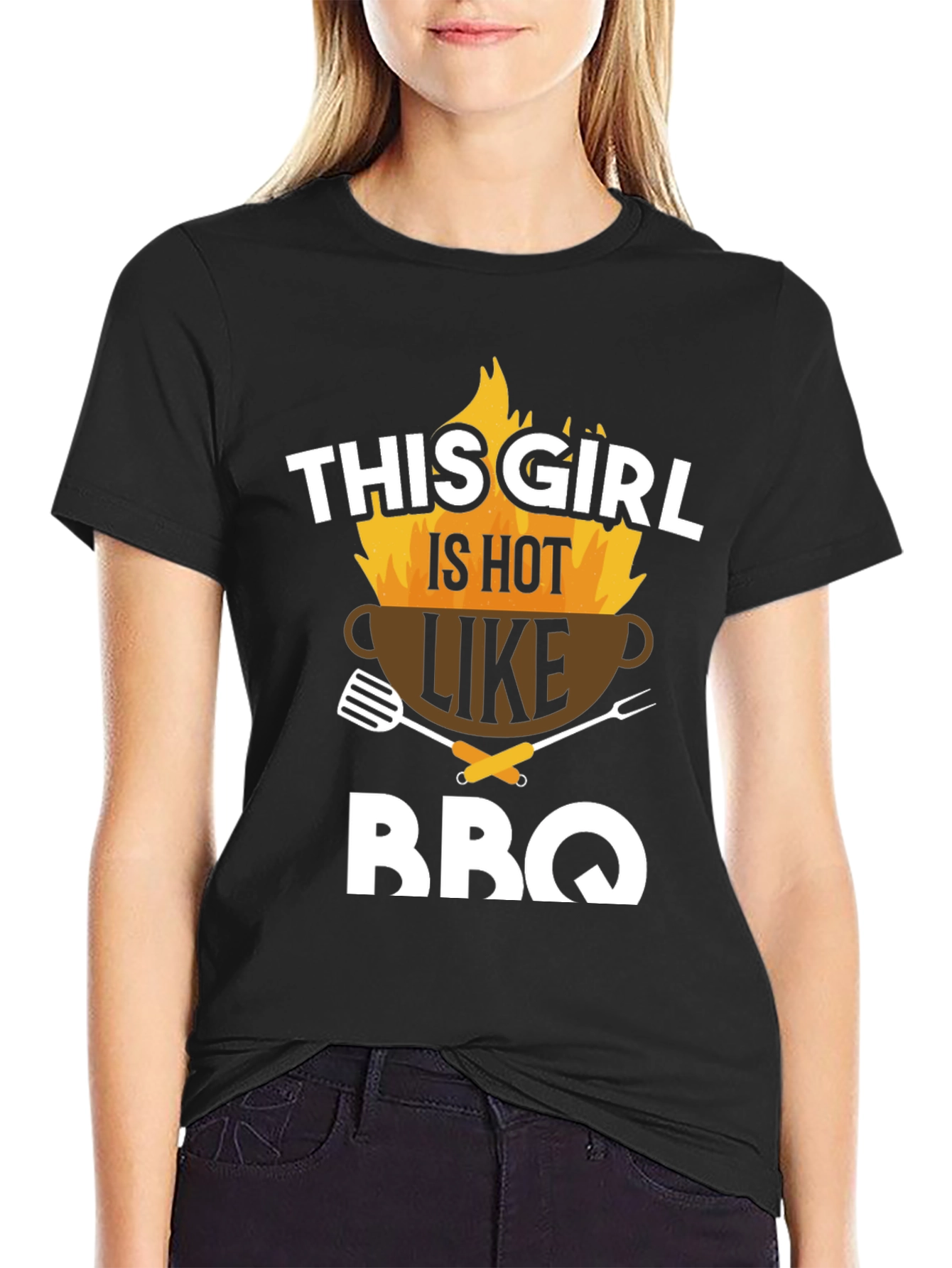 Black Hot Girl BBQ Graphic Tee view 2