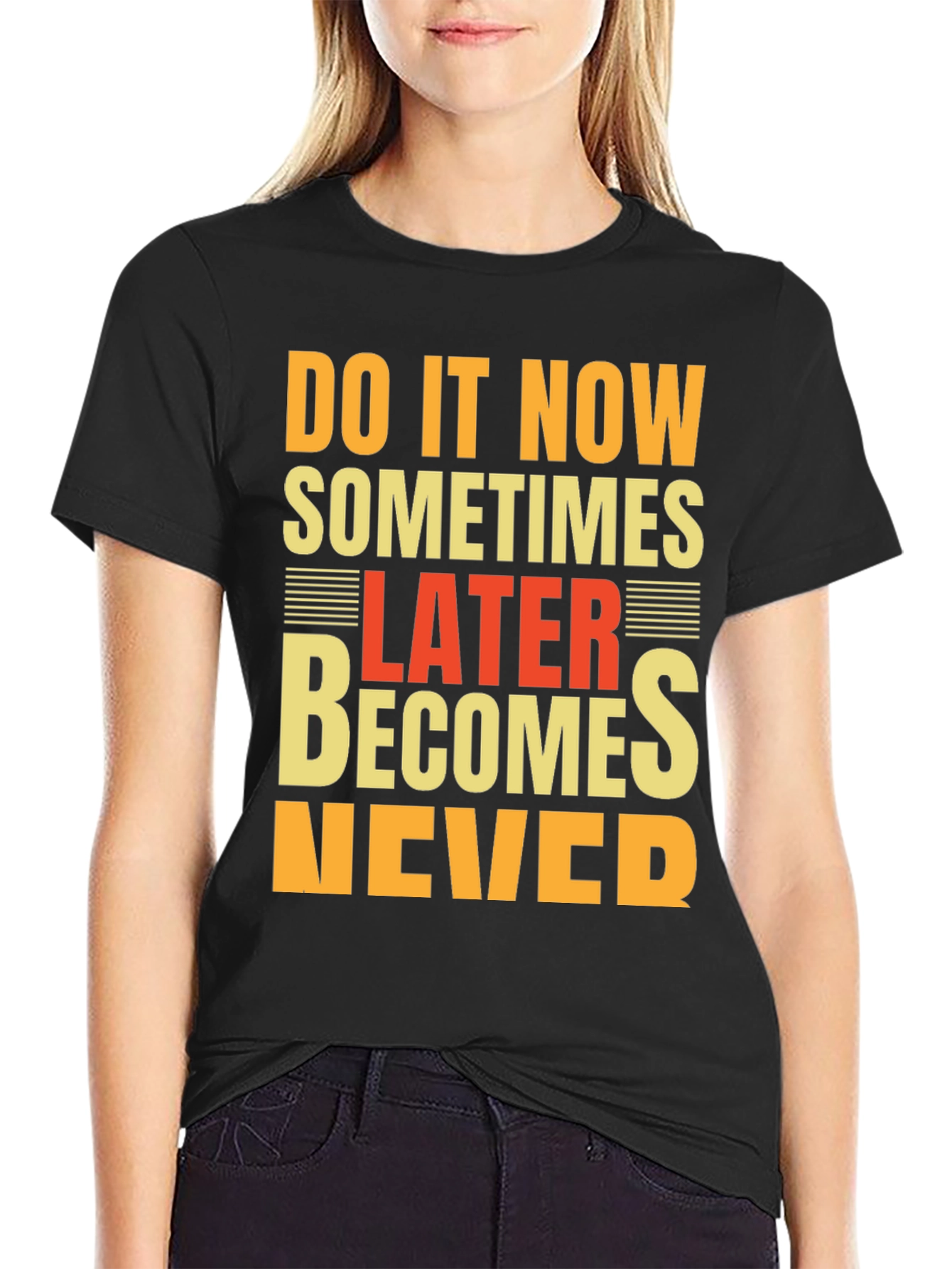 Black Inspirational "Do It Now" Graphic Tee view 2