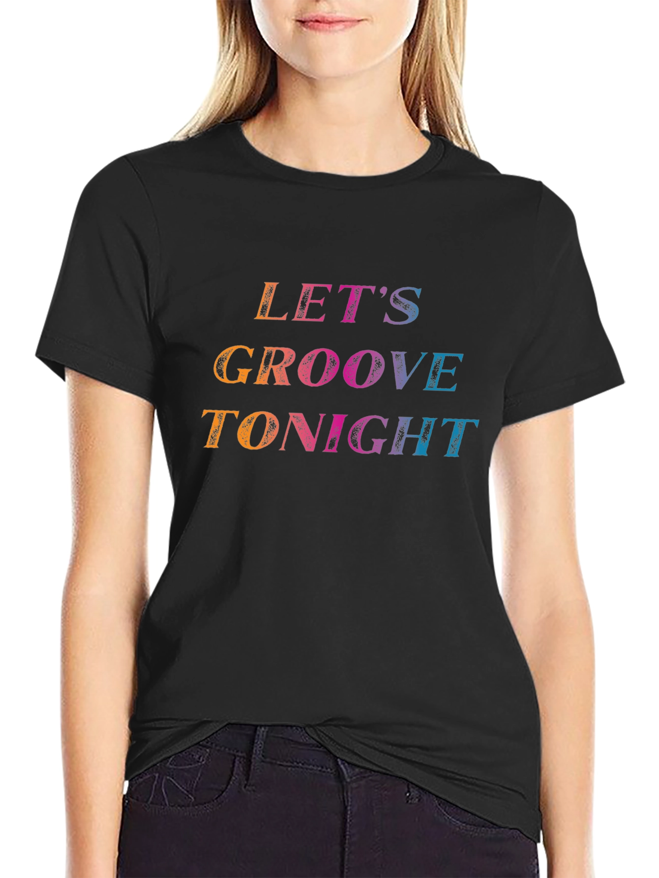 Black Let's Groove Tonight Graphic Tee - Black view 2