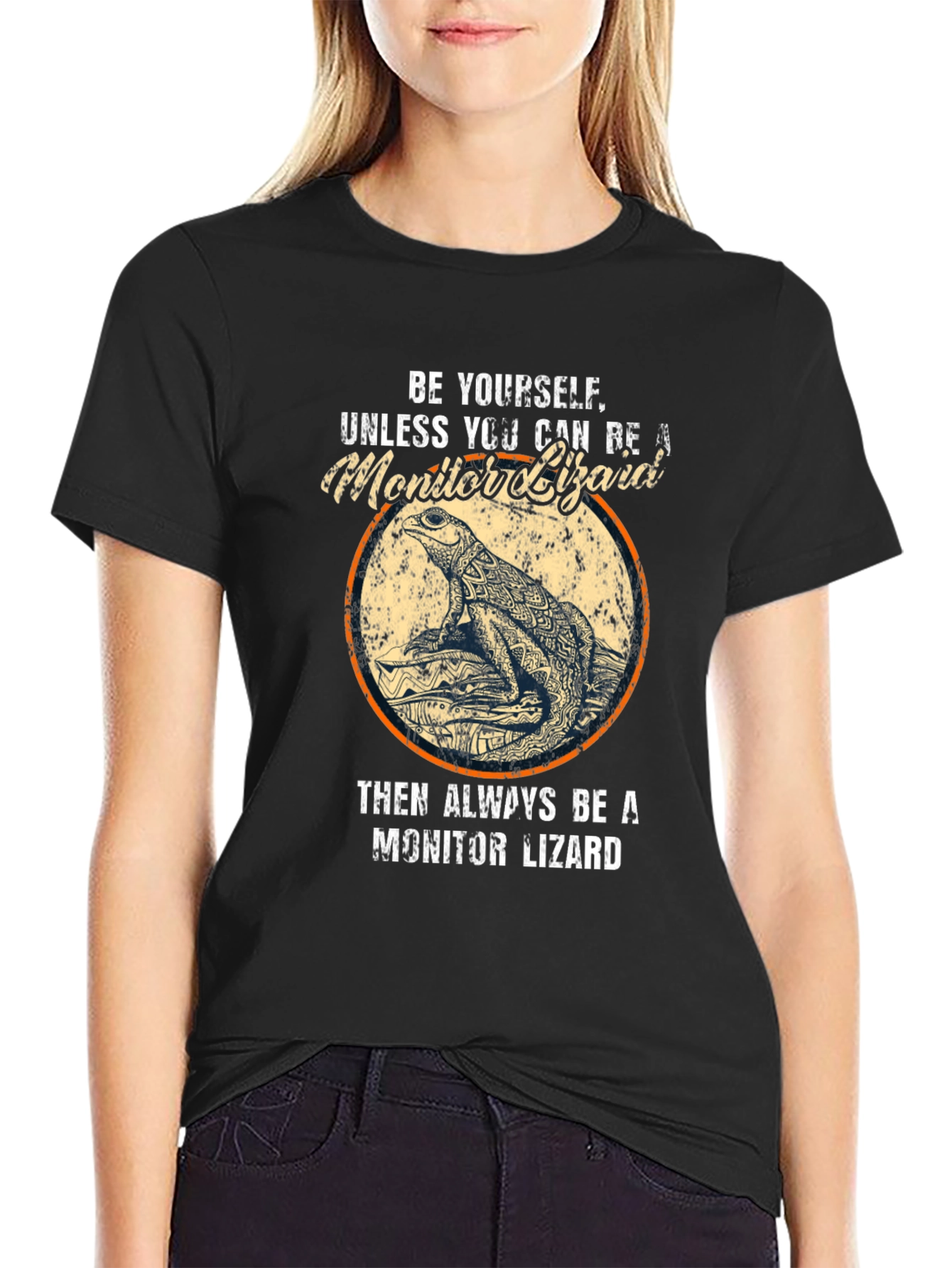 Black Monitor Lizard Graphic T-Shirt view 2