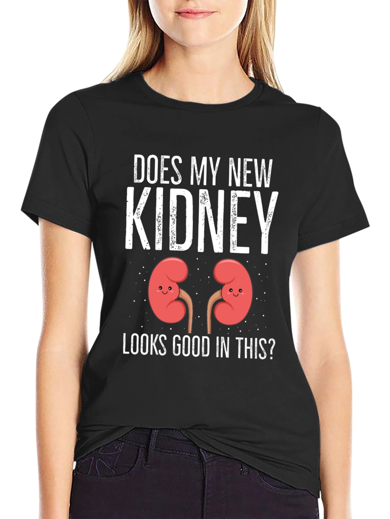 Black Funny Kidney Transplant T-Shirt view 2