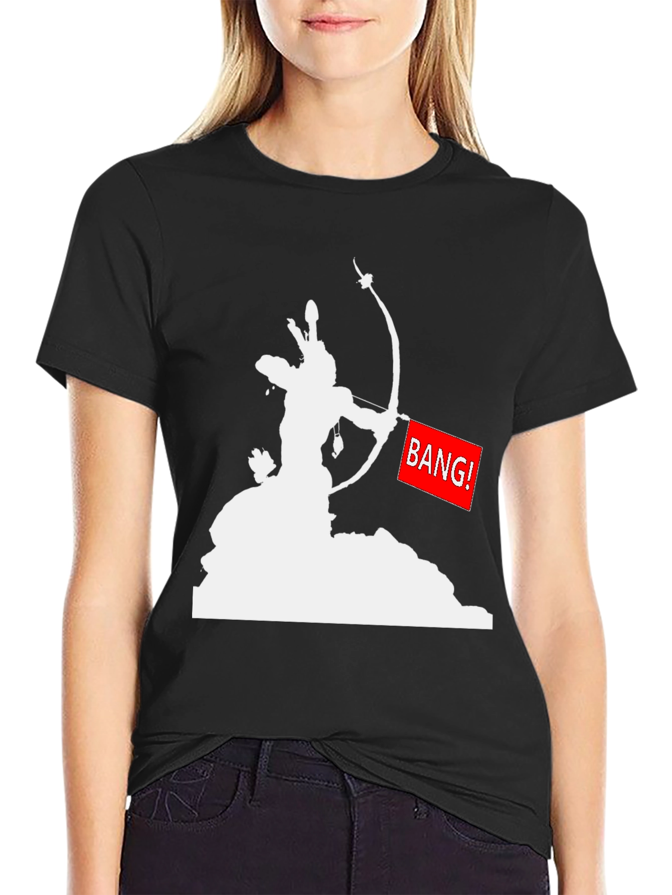 Black Bang! Native American Archer Graphic Tee view 2