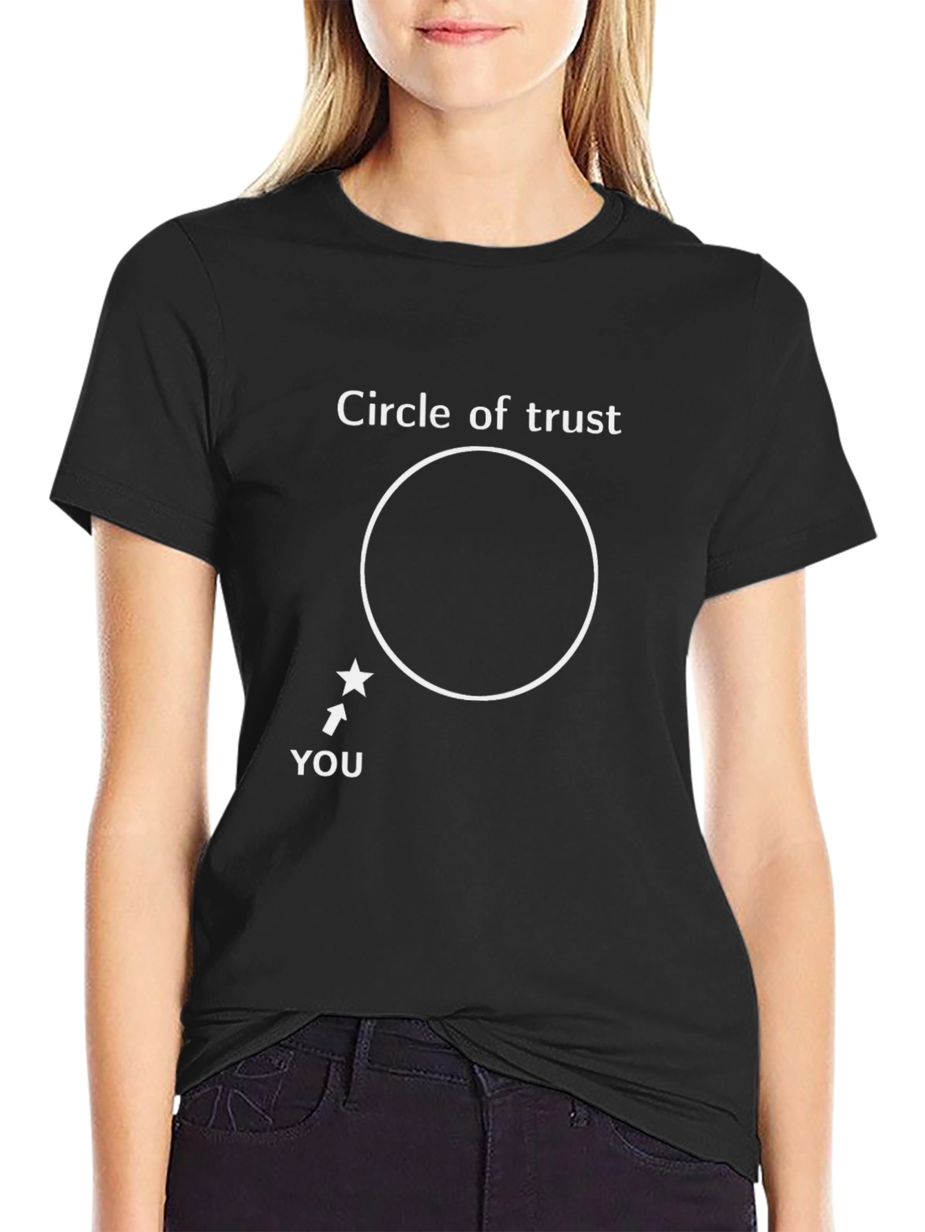 Black Circle of Trust Funny Graphic Tee - Black view 2