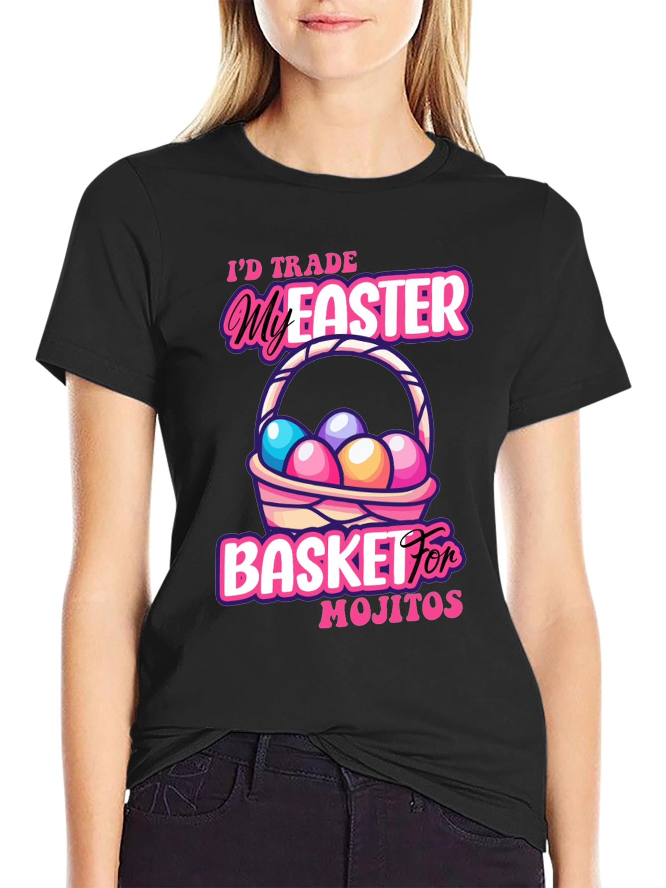 Black Easter Mojito Basket T-Shirt view 2
