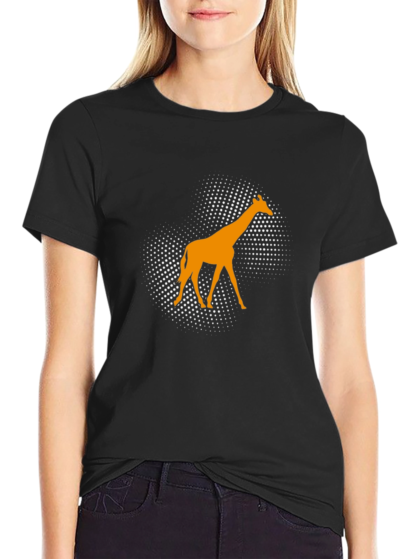 Black Giraffe Graphic Tee - Modern Animal Print view 2