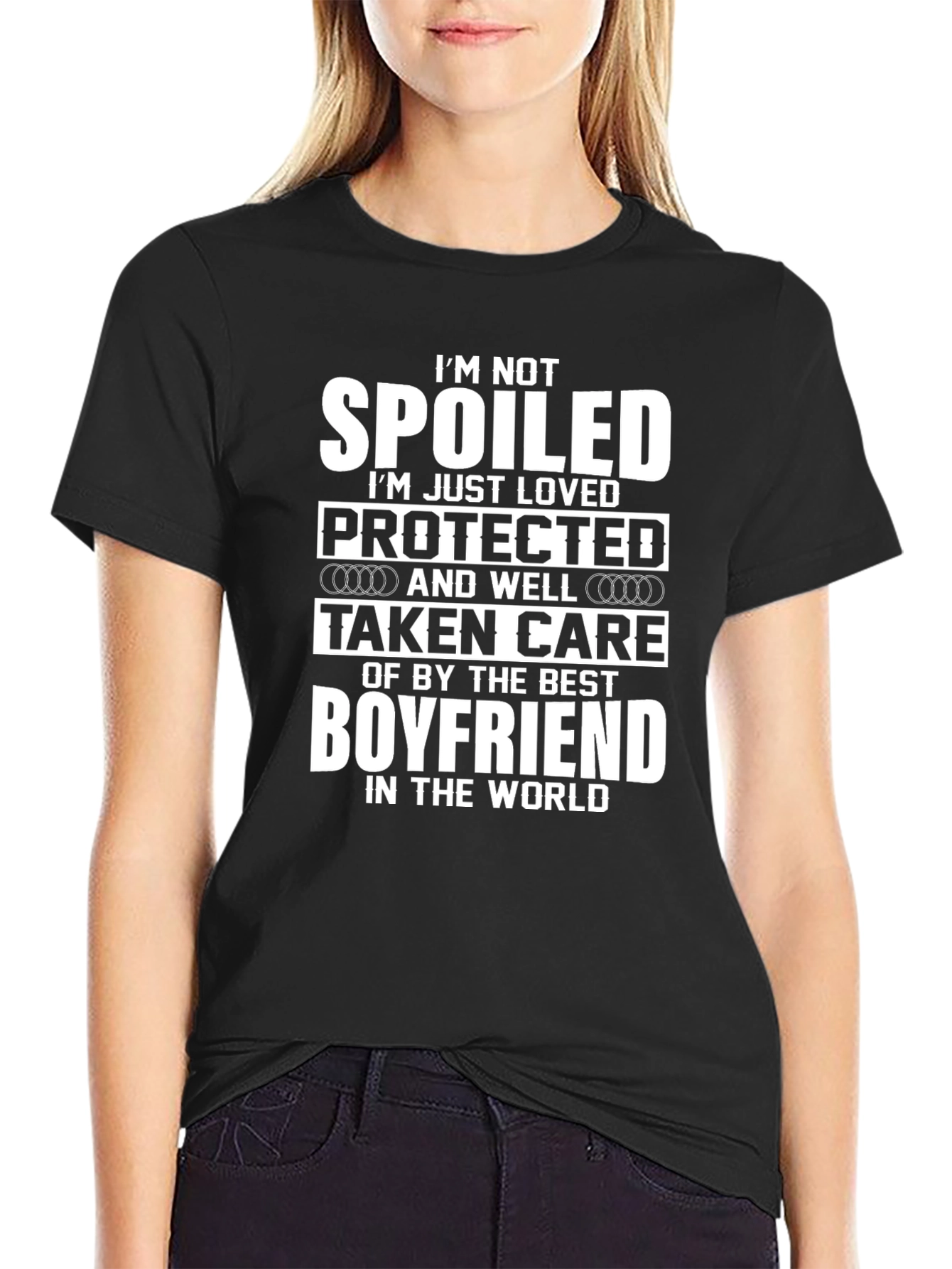 Black Boyfriend Spoiled Loved Protected T-Shirt view 2