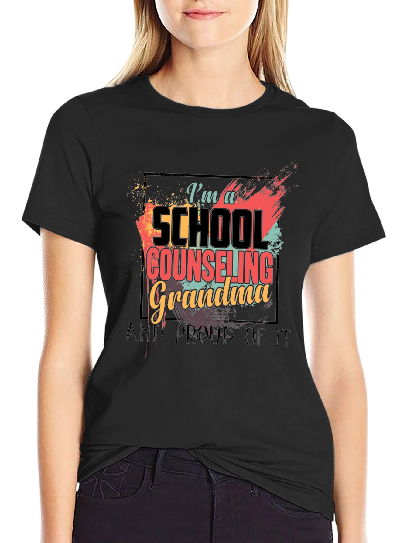 Black School Counseling Grandma Graphic Tee view 2