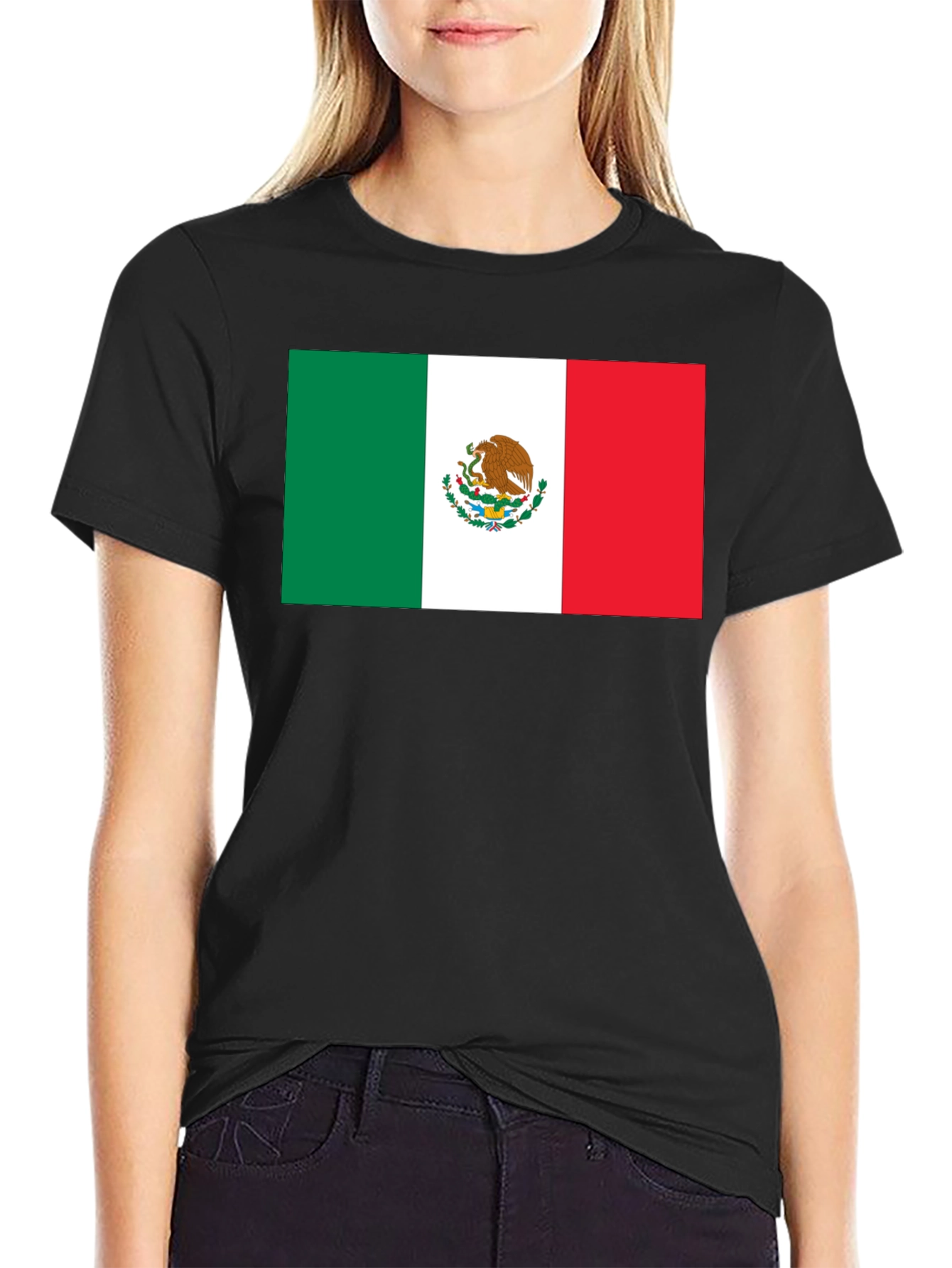 Black Mexico Flag T-Shirt - Black view 2