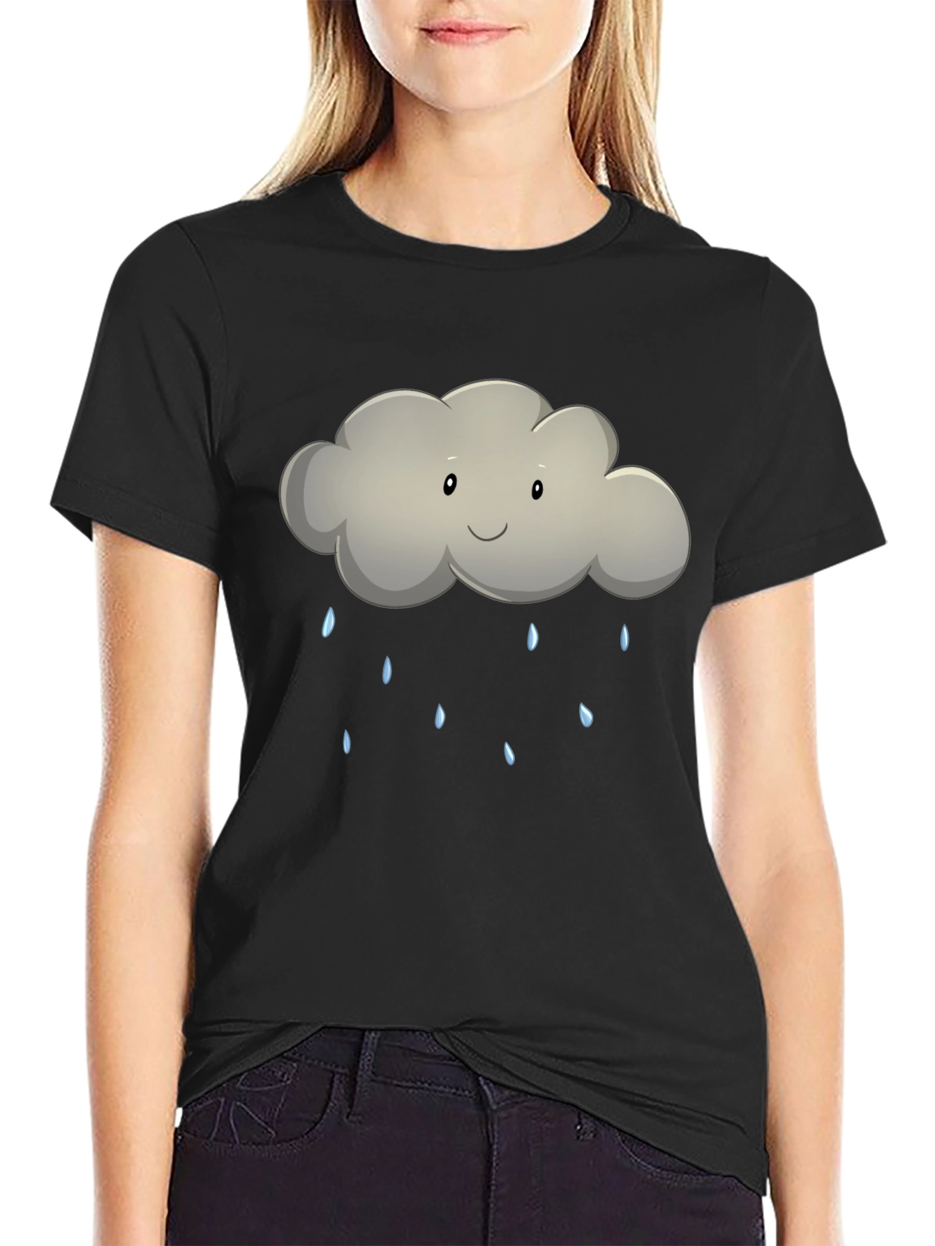 Black Rain Cloud Graphic Tee - Soft Cotton Comfort view 2