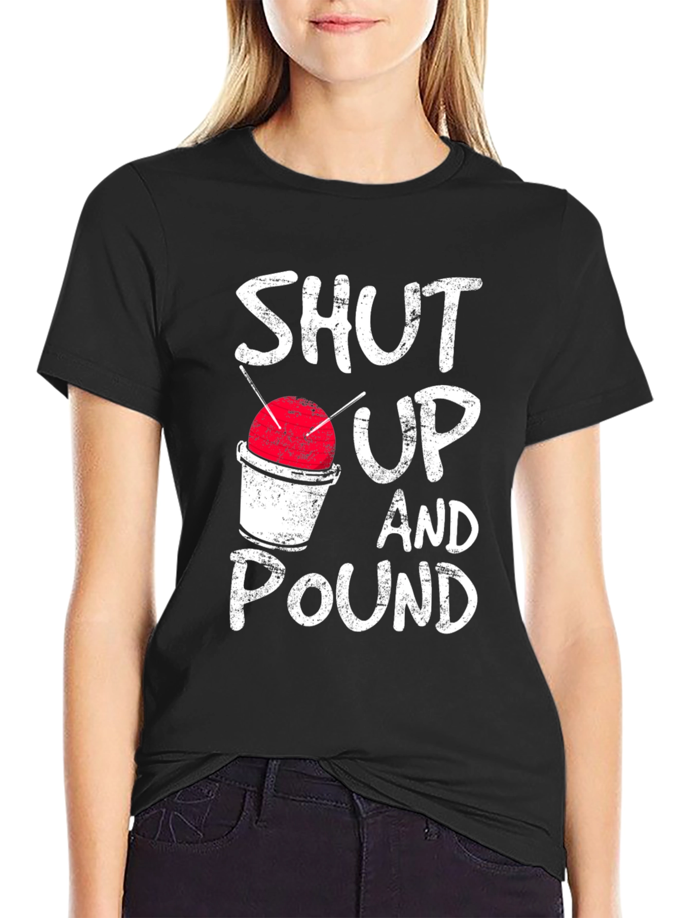 Black Shut Up And Pound Tee view 2