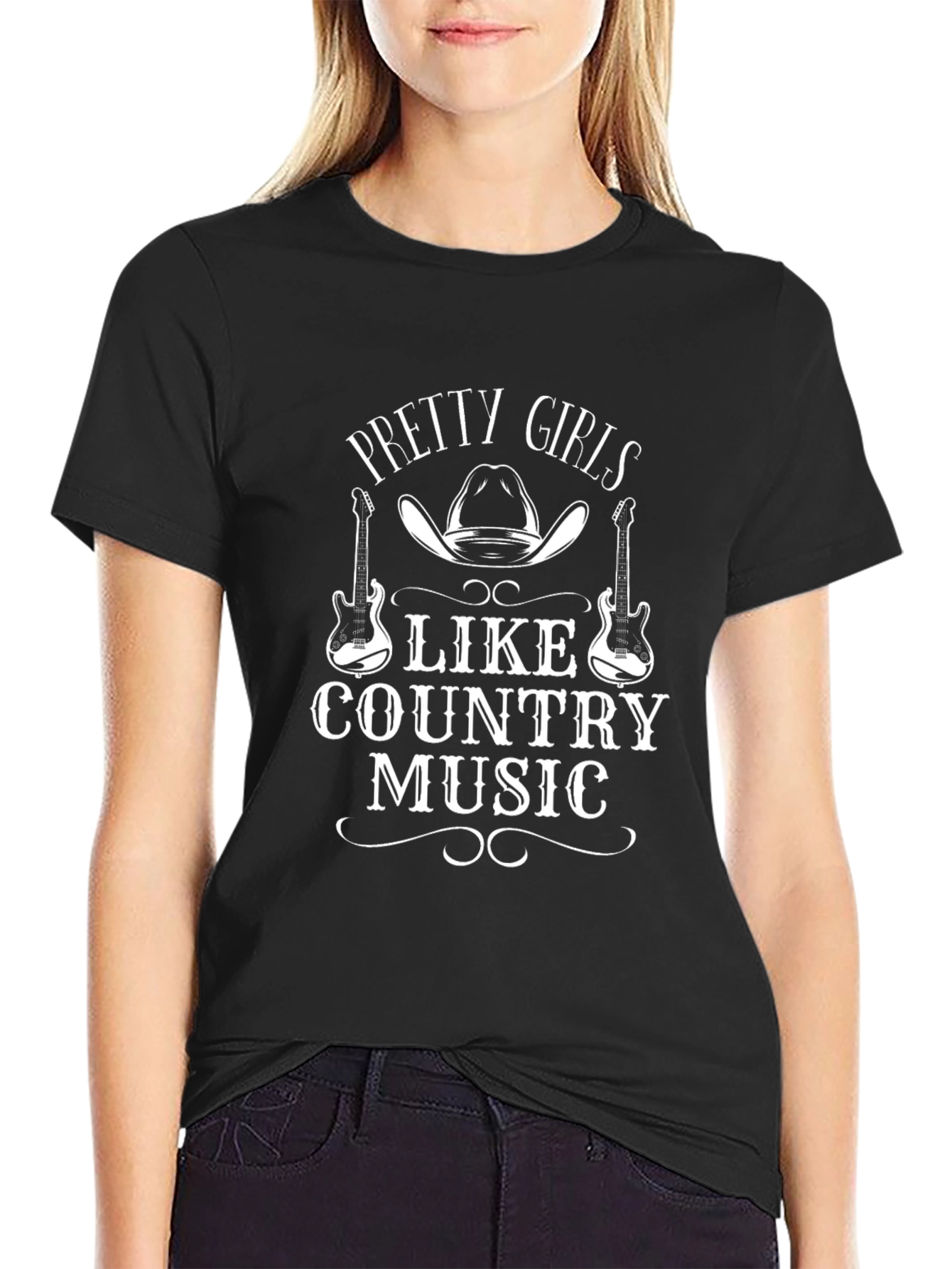 Black Pretty Girls Like Country Music Graphic T-Shirt view 2