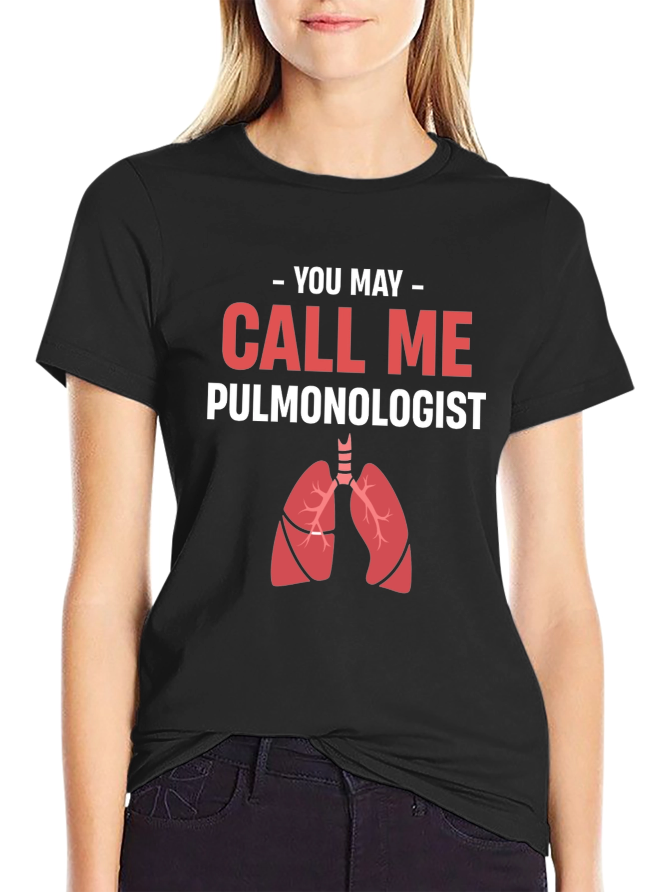 Black Pulmonologist Graphic T-Shirt view 2