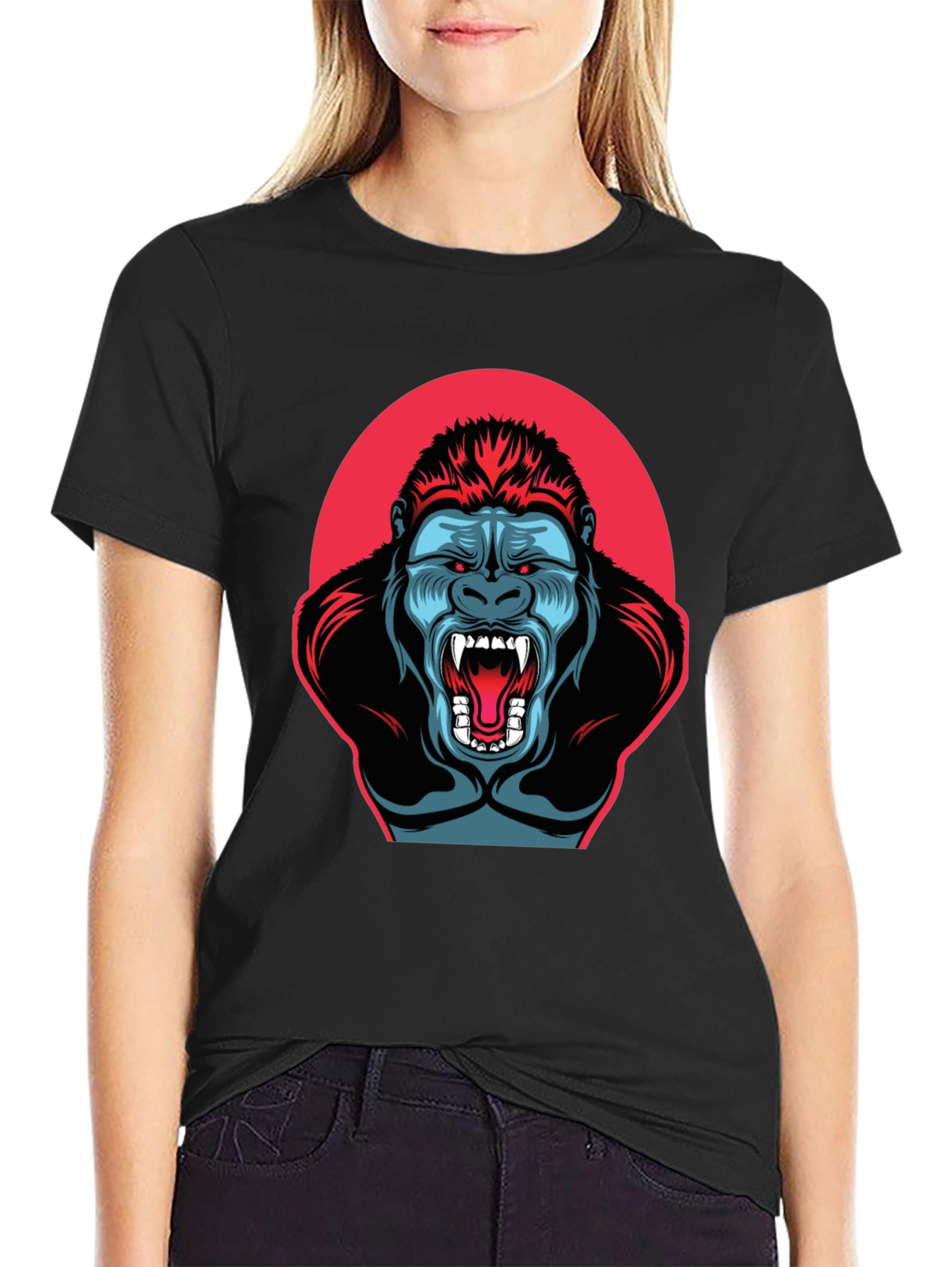 Black Gorilla Graphic T-Shirt - Men's Black Tee view 2