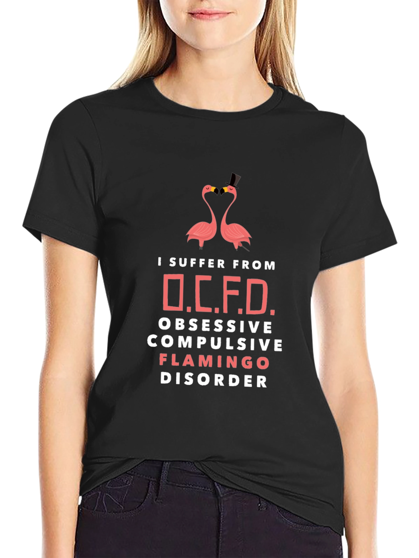 Black OCFD Flamingo Disorder T-Shirt view 2