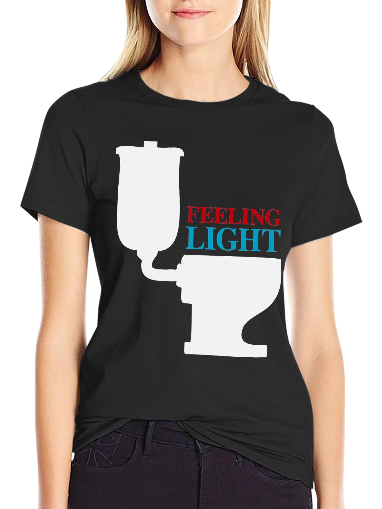 Black Feeling Light Funny Toilet Humor T-Shirt view 2