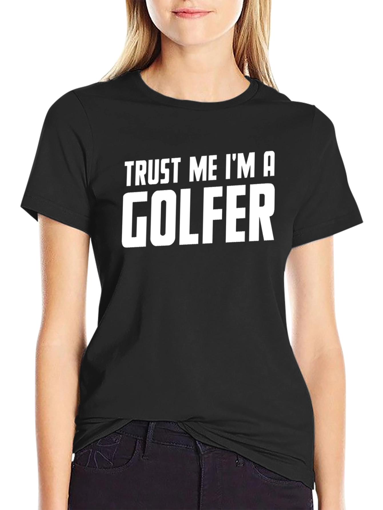 Black Trust Me I'm A Golfer T-Shirt - Funny Golf Tee view 2