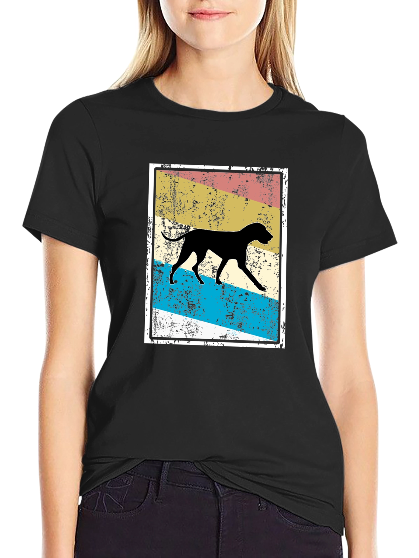 Black Vintage Dog Silhouette Tee view 2