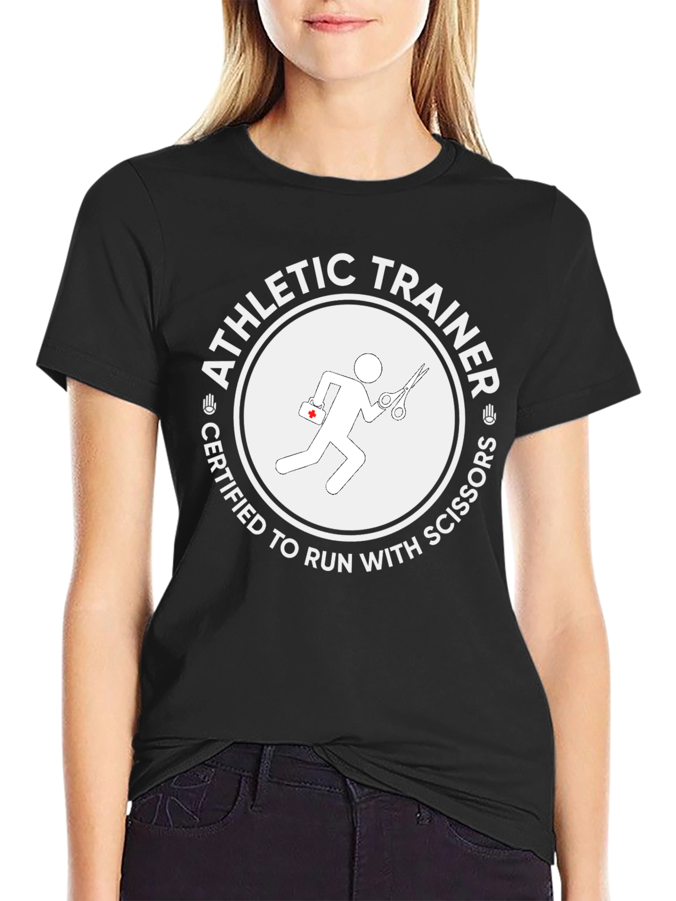 Athletic Trainer Certified to Run with Scissors T-Shirt - 2