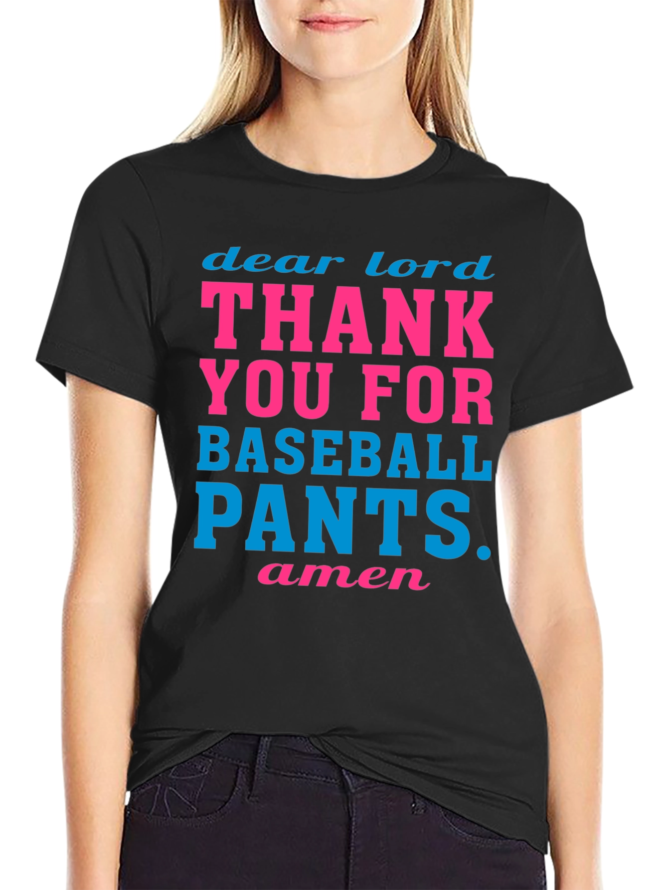 Black Dear Lord Baseball Pants Graphic Tee view 2