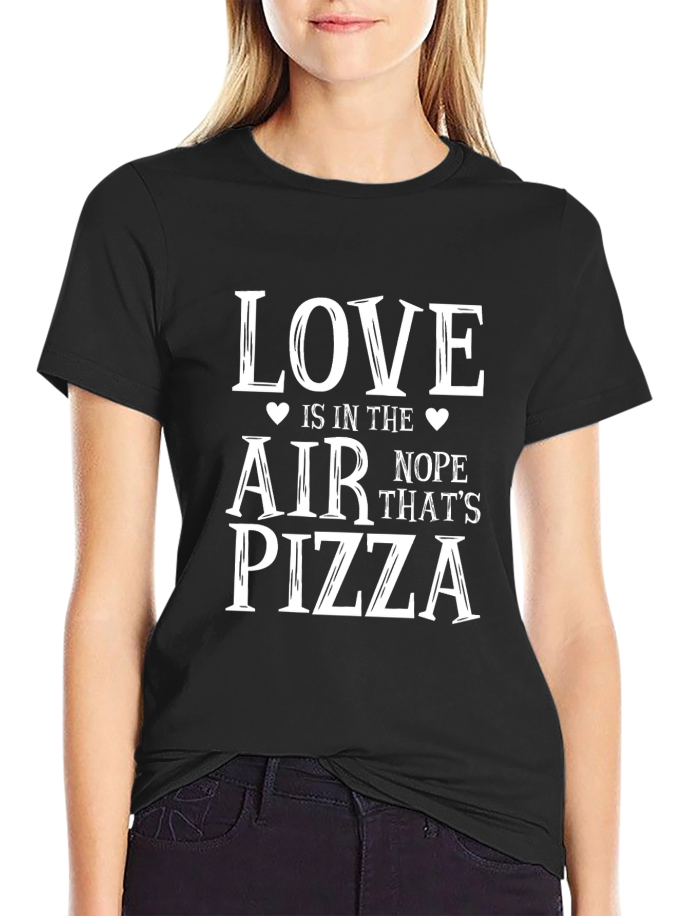Black Love is in the Air Pizza T-Shirt view 2