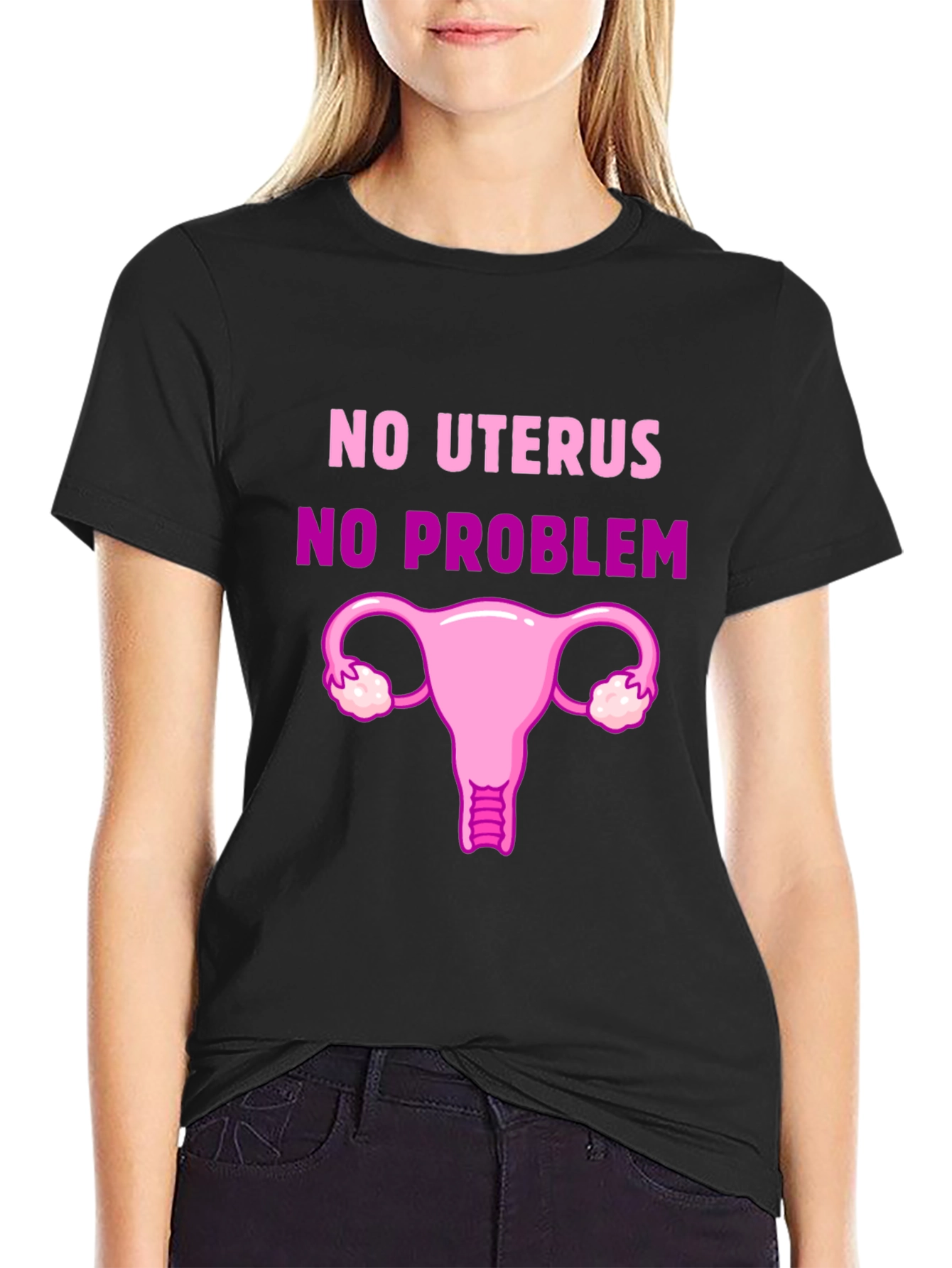 Black No Uterus, No Problem Graphic Tee view 2