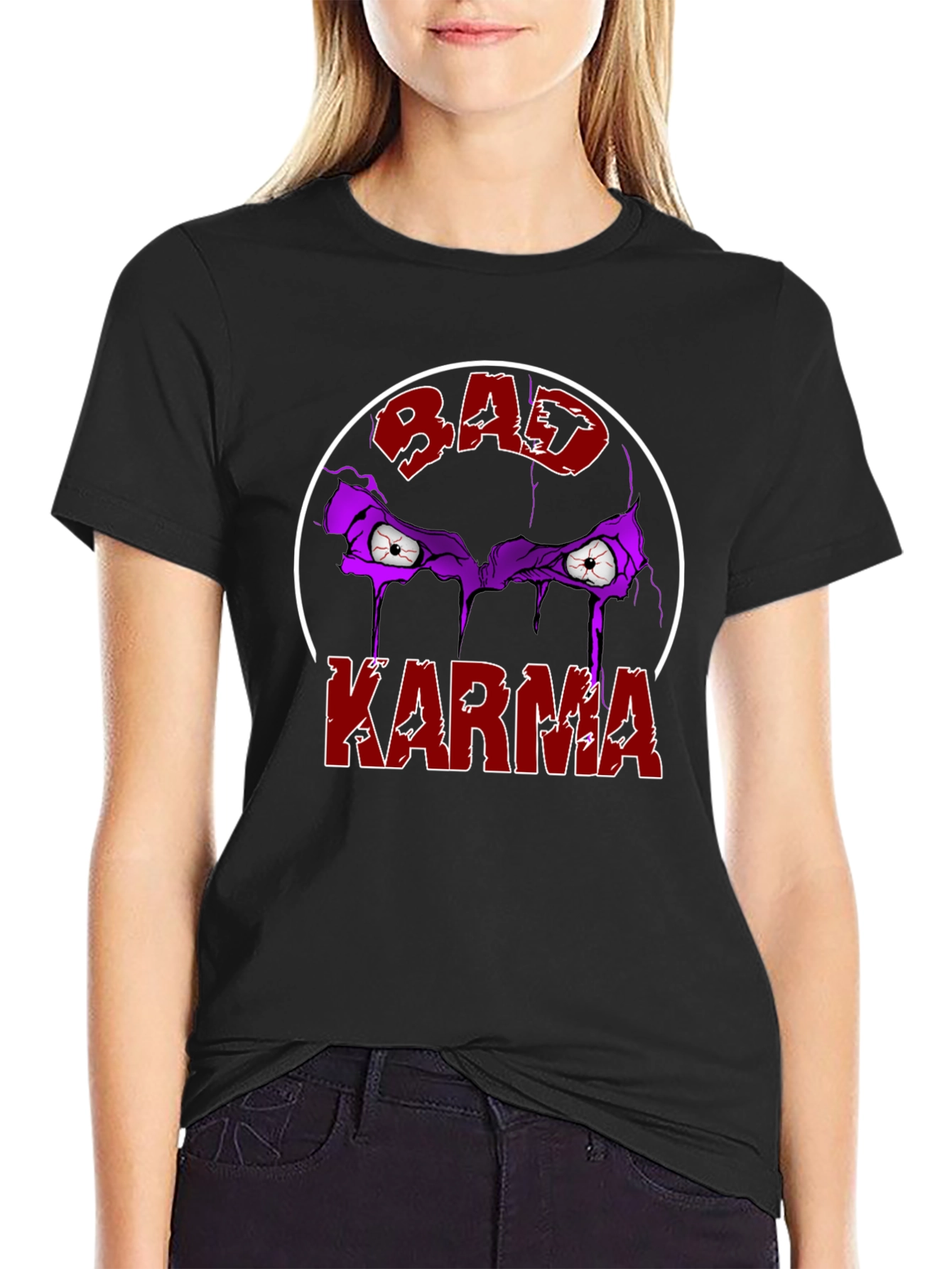 Black Bad Karma Graphic T-Shirt view 2