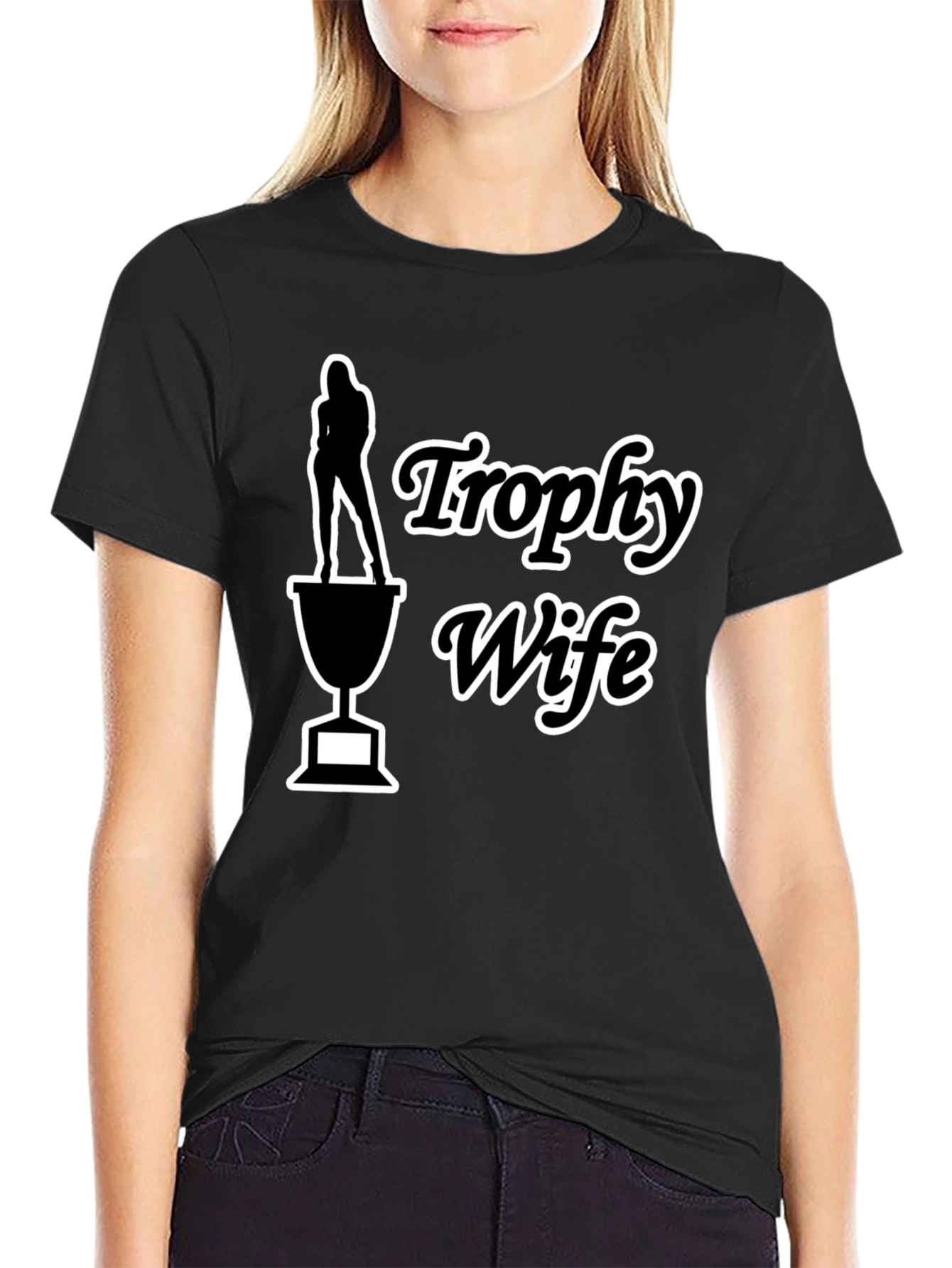 Black Trophy Wife Graphic Tee - Funny Novelty T-Shirt view 2