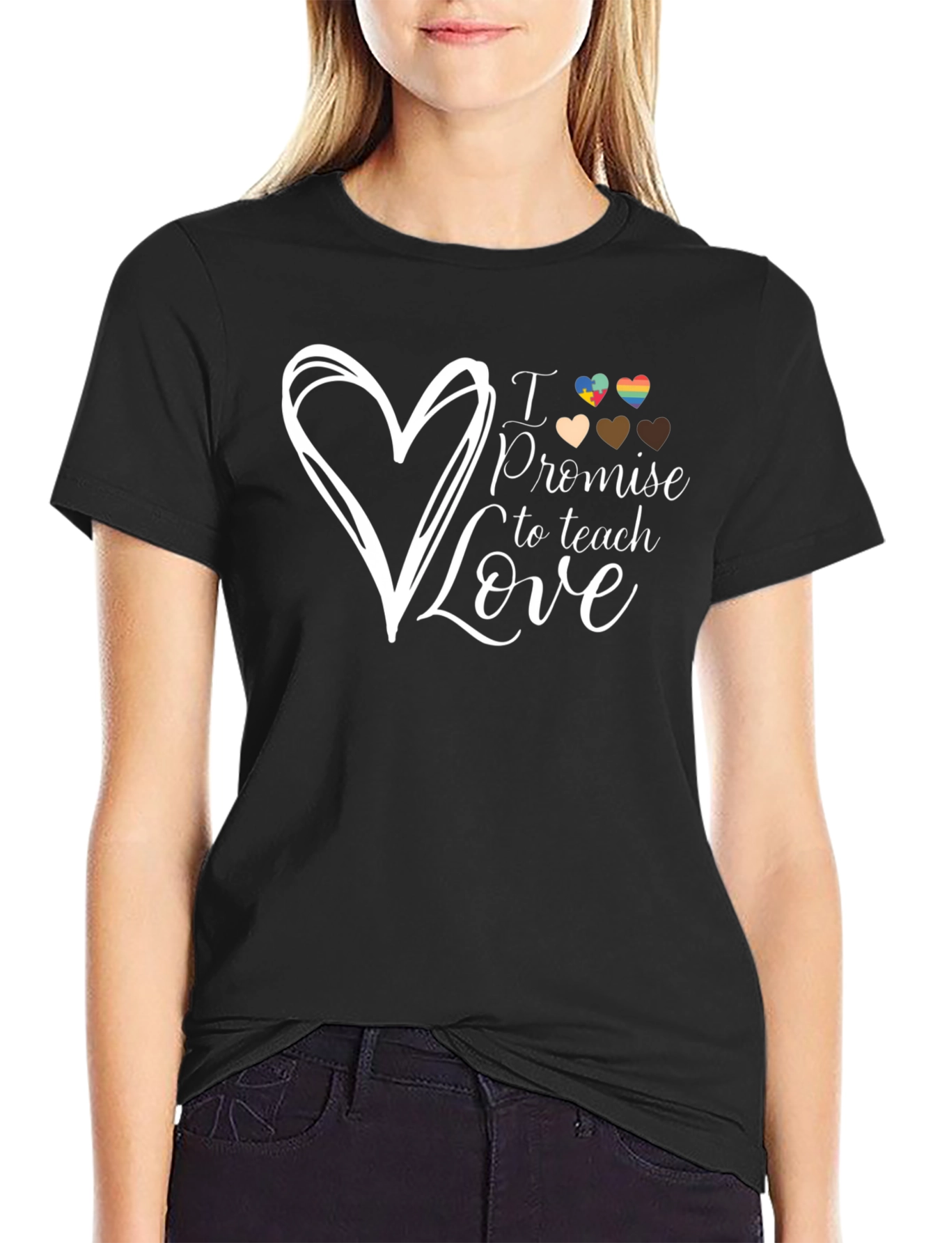 Black Love Teaching T-Shirt view 2
