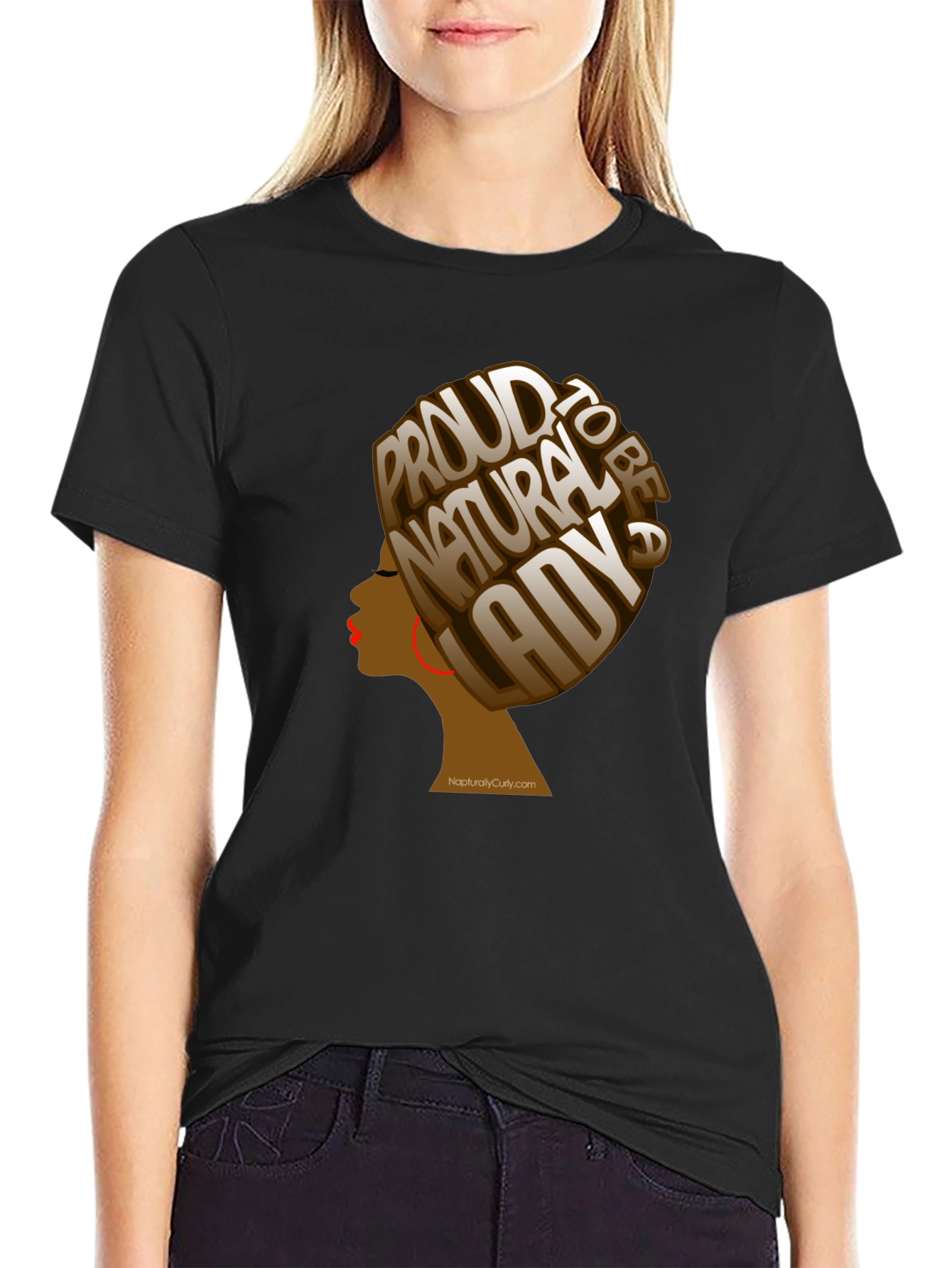 Black Proud Natural Lady T-Shirt - Black view 2