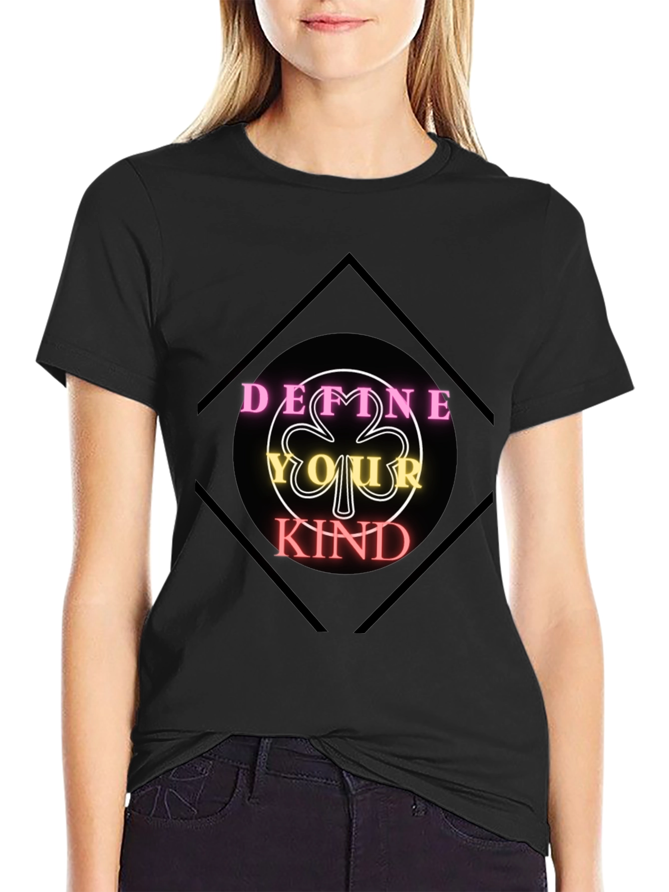 Black Define Your Kind Graphic Tee - Black Cotton Shirt view 2