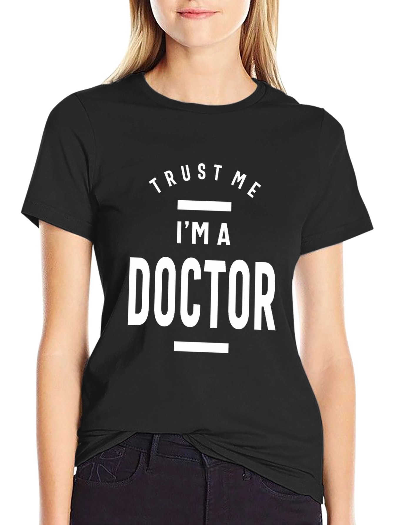 Black Trust Me I'm a Doctor T-Shirt view 2