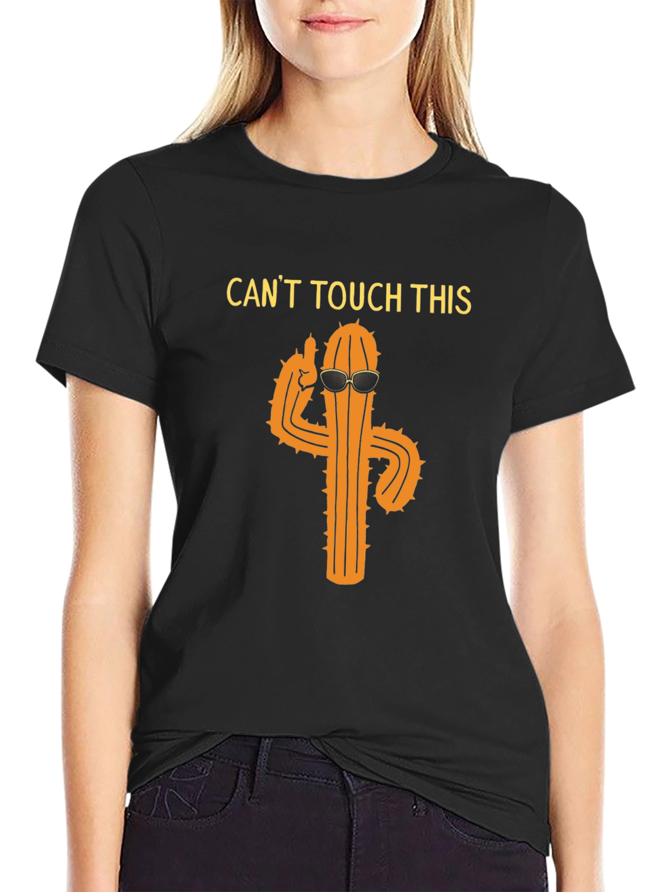 Black Cool Cactus Graphic Tee - Can't Touch This! view 2