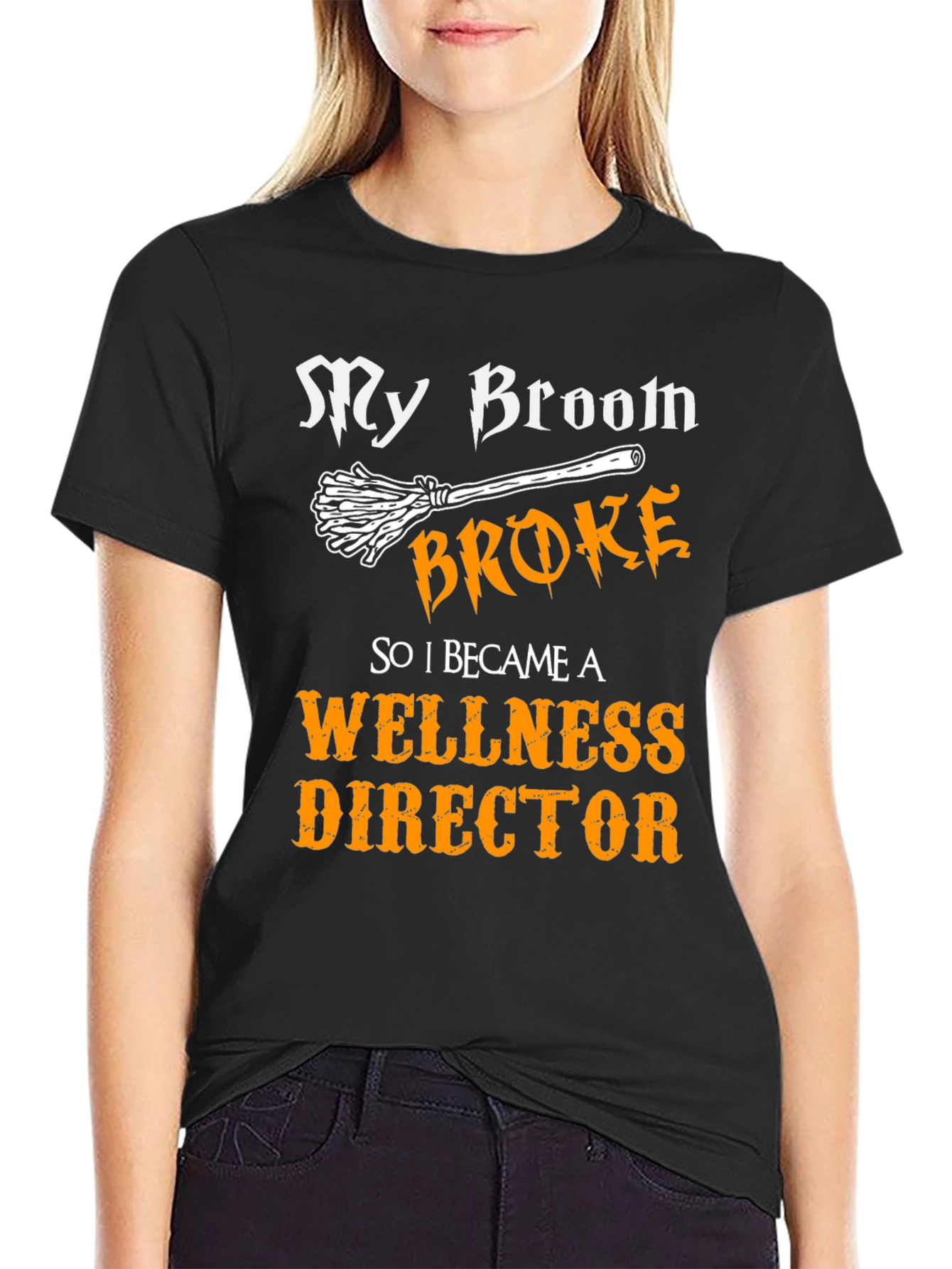 Black Wellness Director Funny Halloween T-Shirt view 2