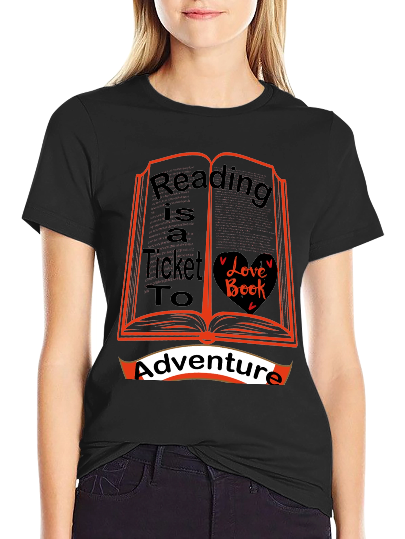 Black Reading is a Ticket to Adventure T-Shirt view 2