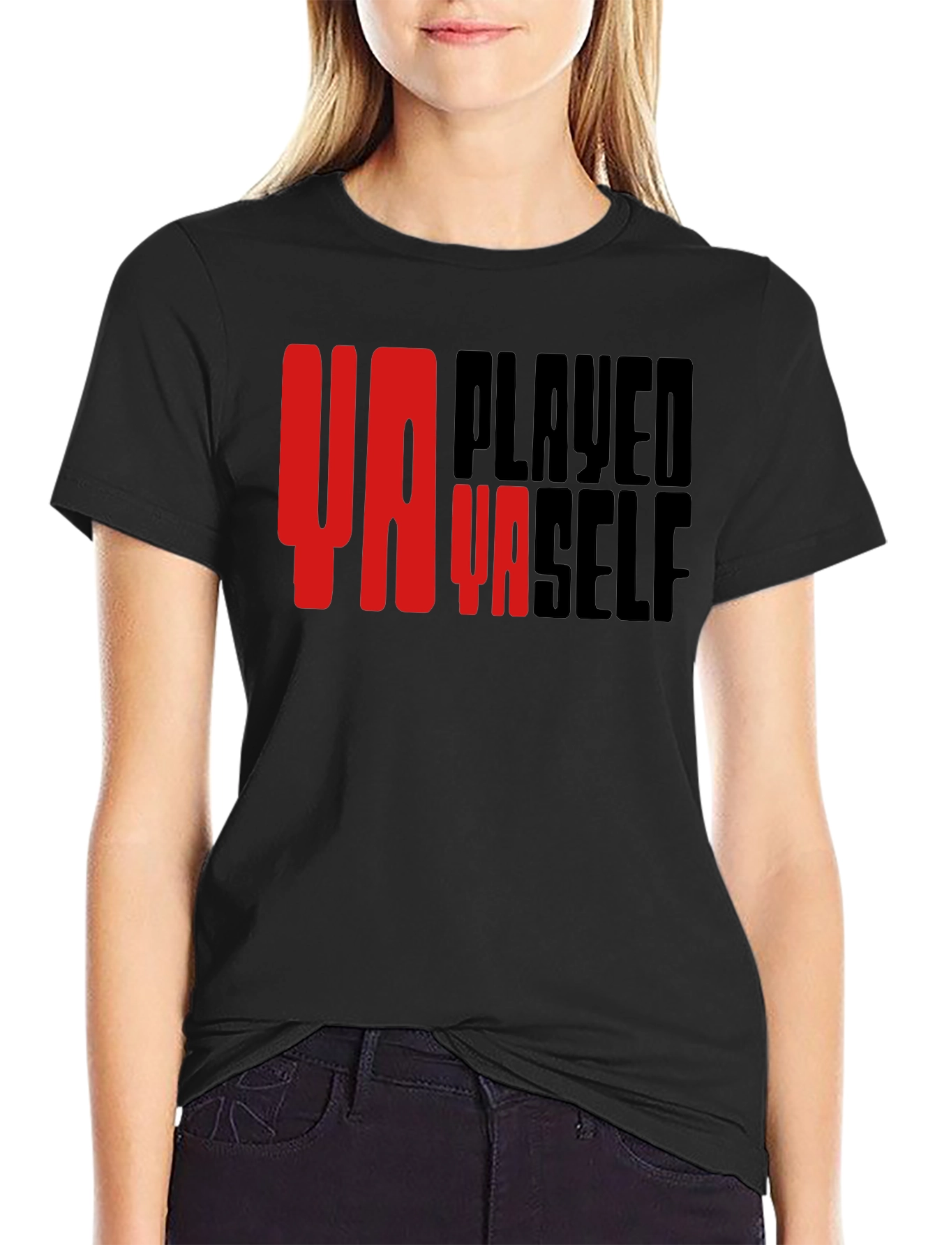 Black Ya Played Ya Self Graphic T-Shirt - Black view 2