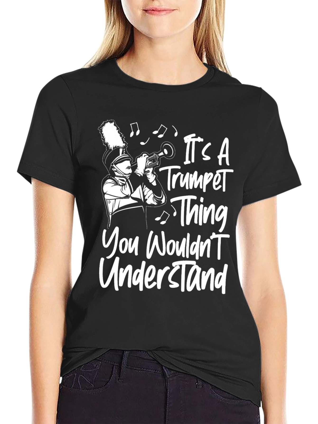 Black Trumpet Thing T-Shirt - Musician Humor Tee view 2