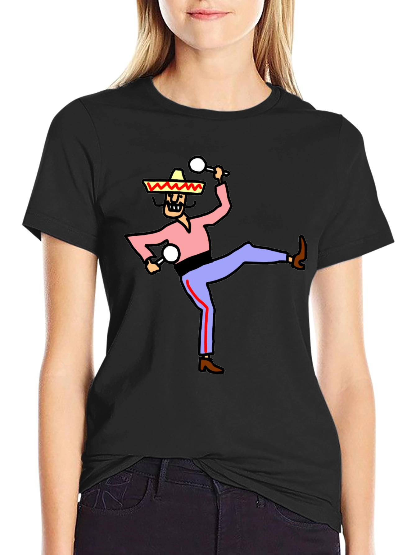 Black Dancing Mariachi Graphic T-Shirt view 2