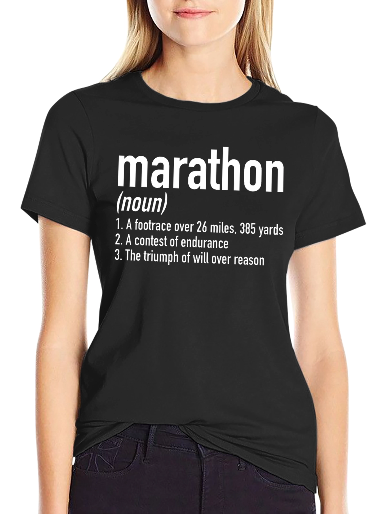 Black Marathon Definition Graphic T-Shirt view 2
