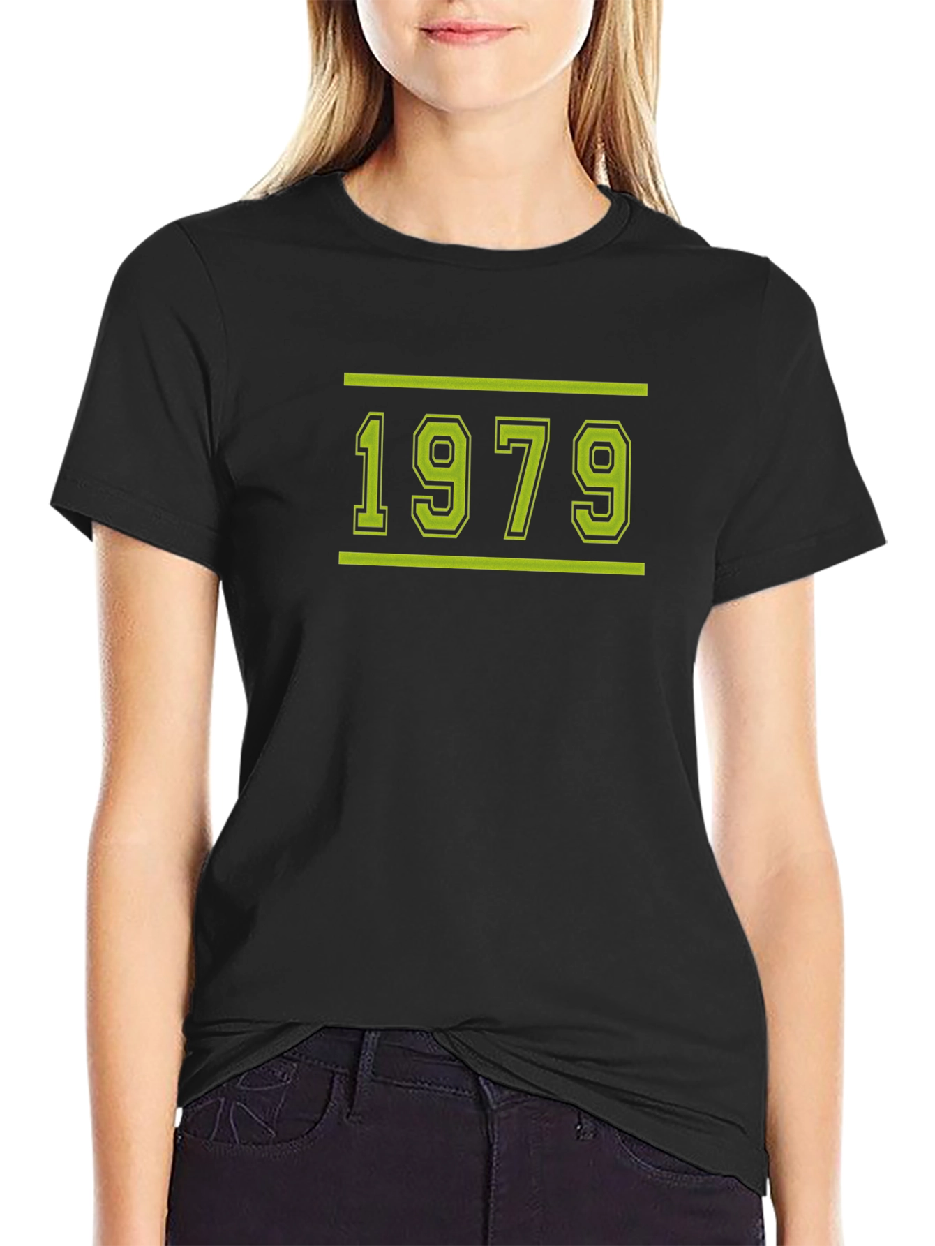 Black 1979 Retro Graphic T-Shirt - Classic Year Design view 2