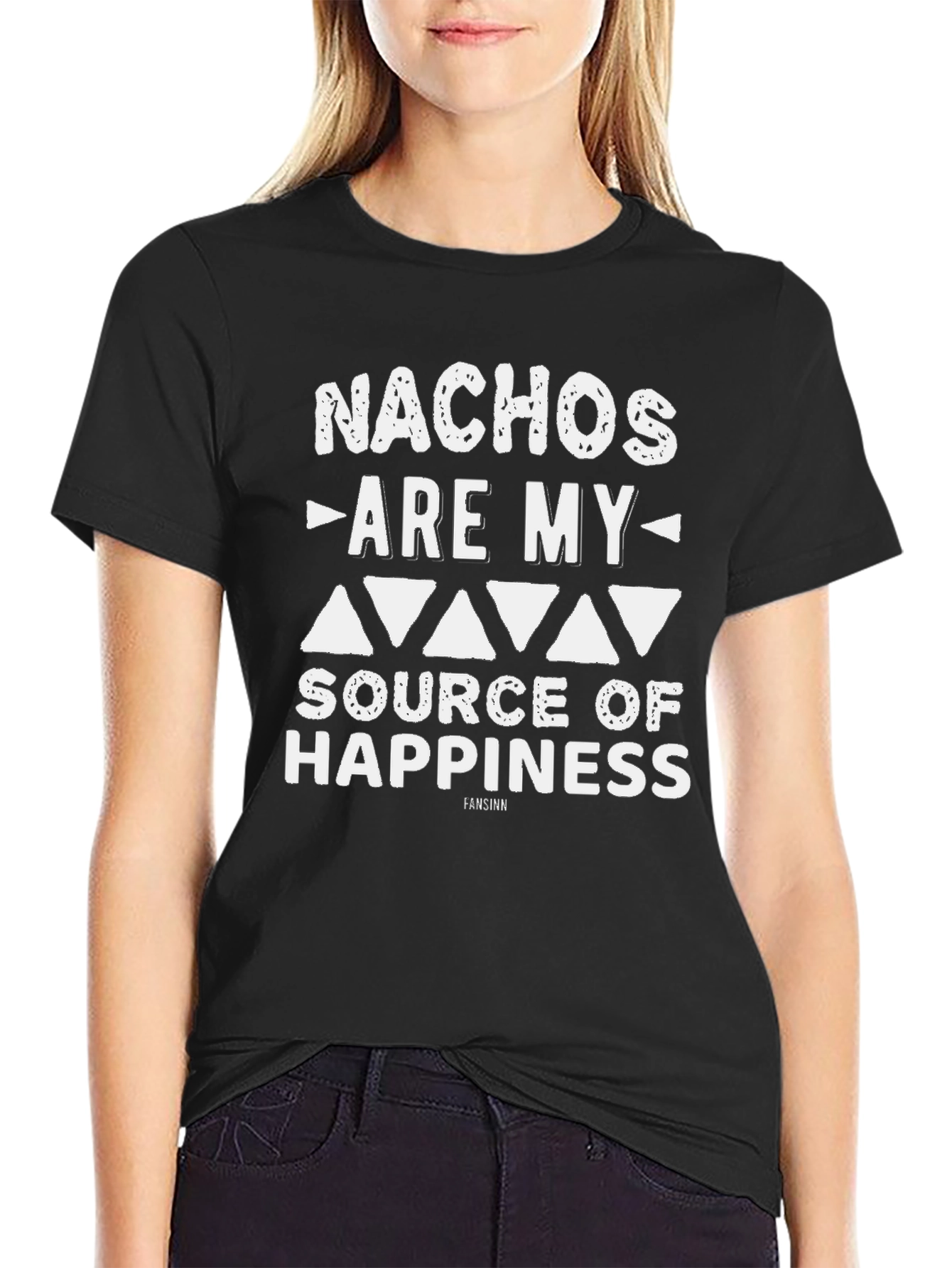 Black Nachos Are My Source of Happiness Graphic T-Shirt view 2