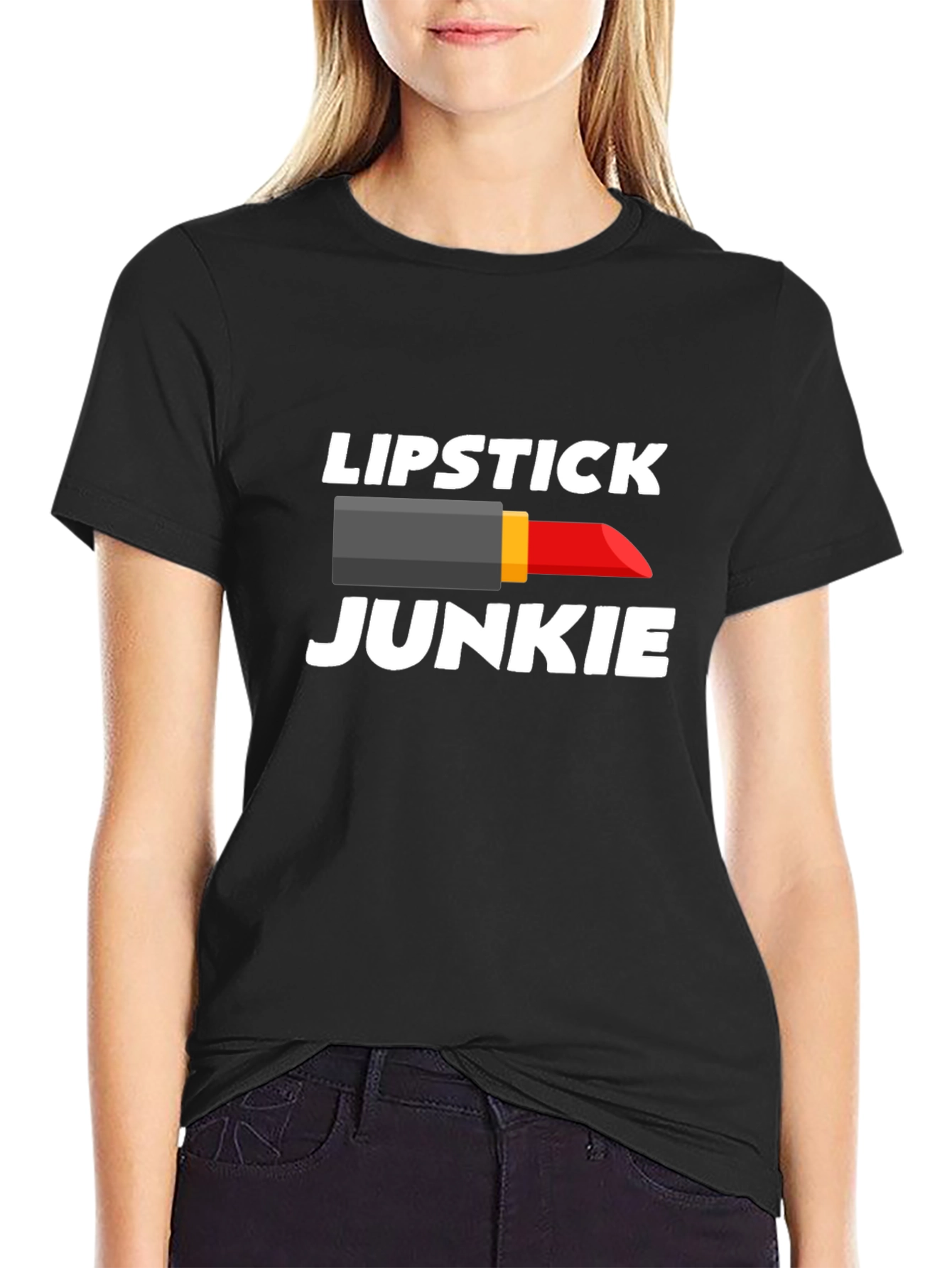 Black Lipstick Junkie Graphic T-Shirt - Unisex view 2