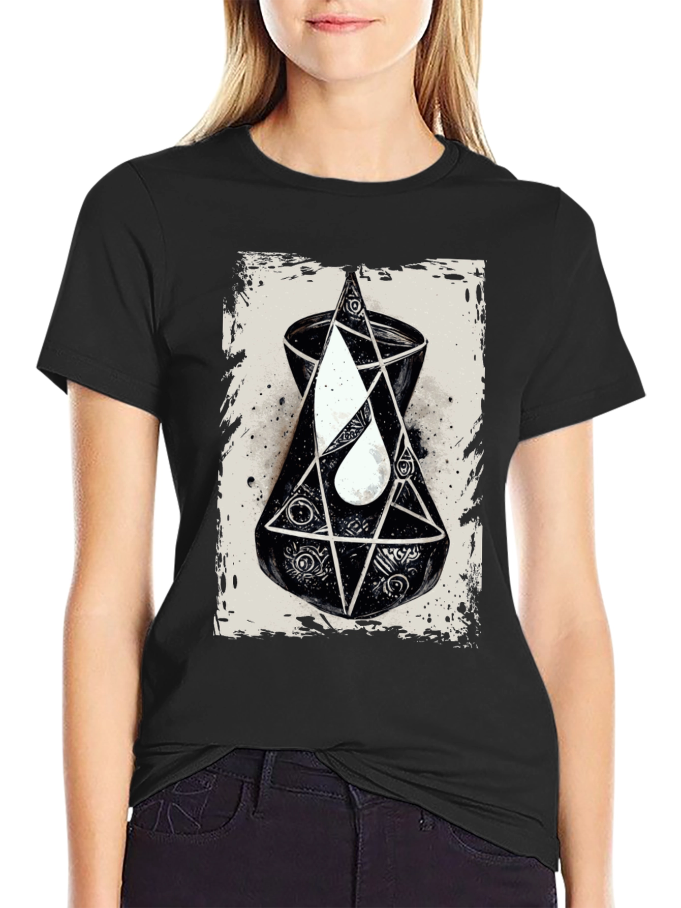 Black Esoteric Graphic Tee - Occult Symbolism T-Shirt view 2