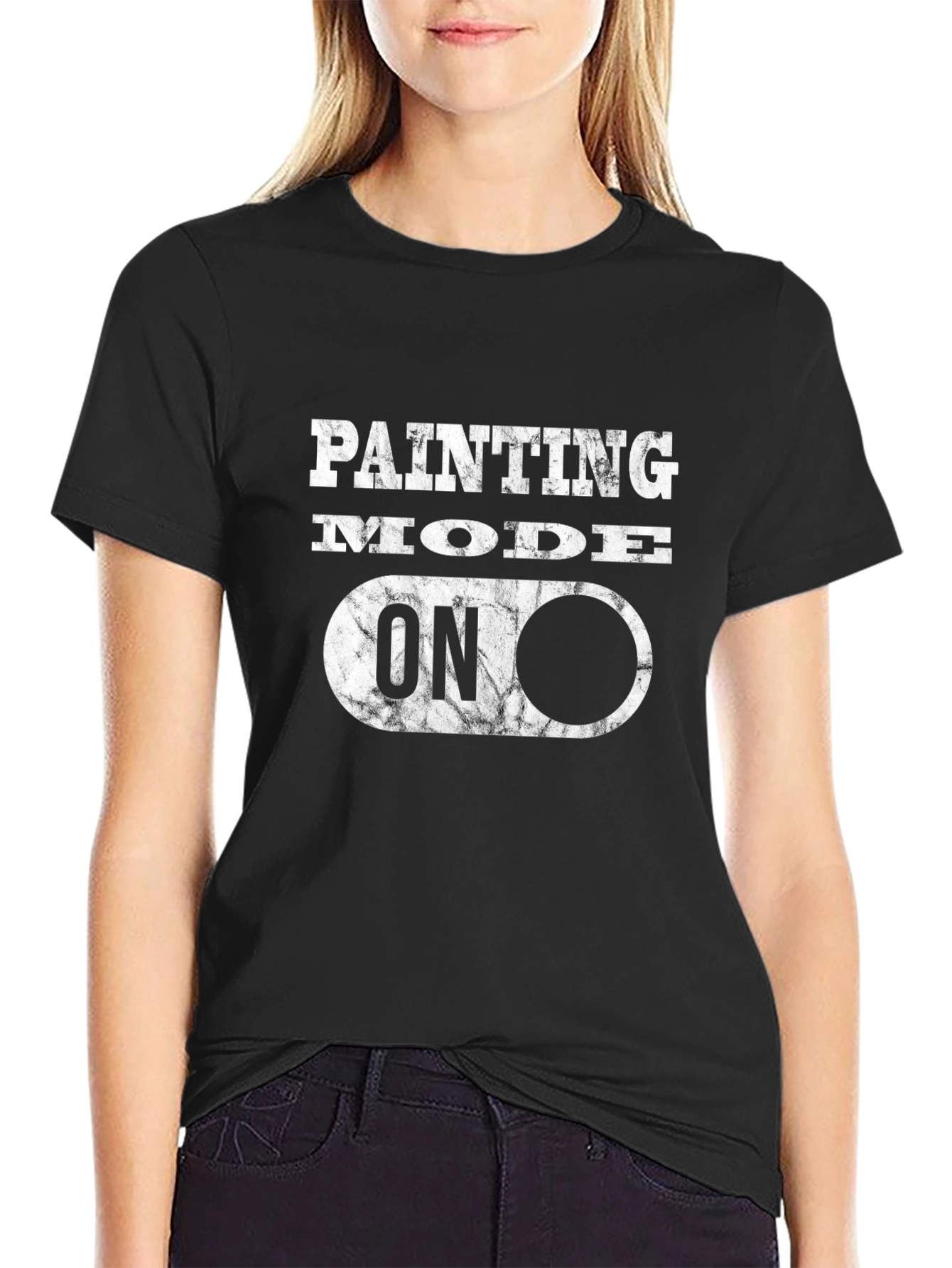 Black Painting Mode On Graphic Tee - Creative Artist Shirt view 2