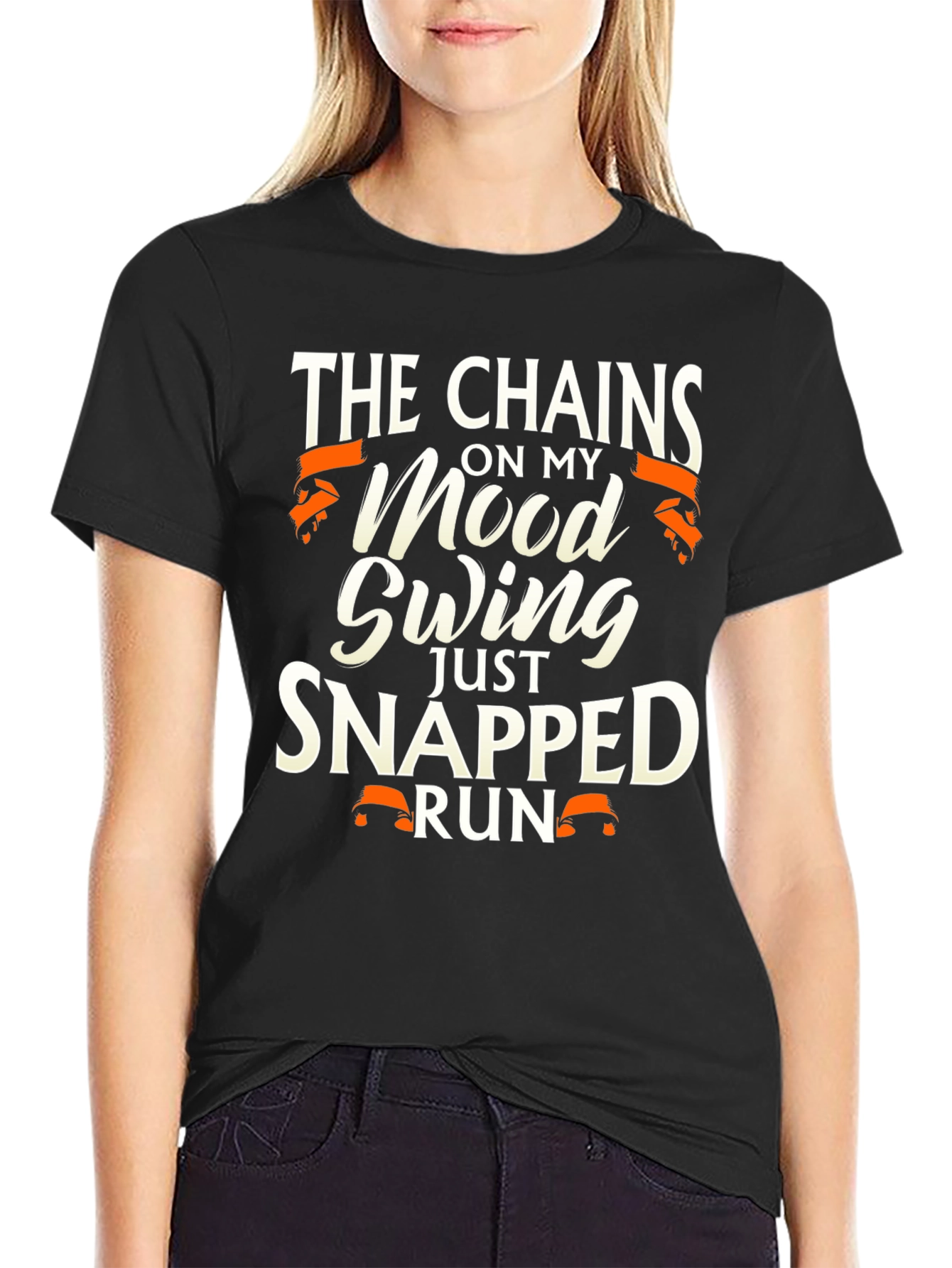 Black Mood Swing Snapped T-Shirt - Funny Graphic Tee view 2