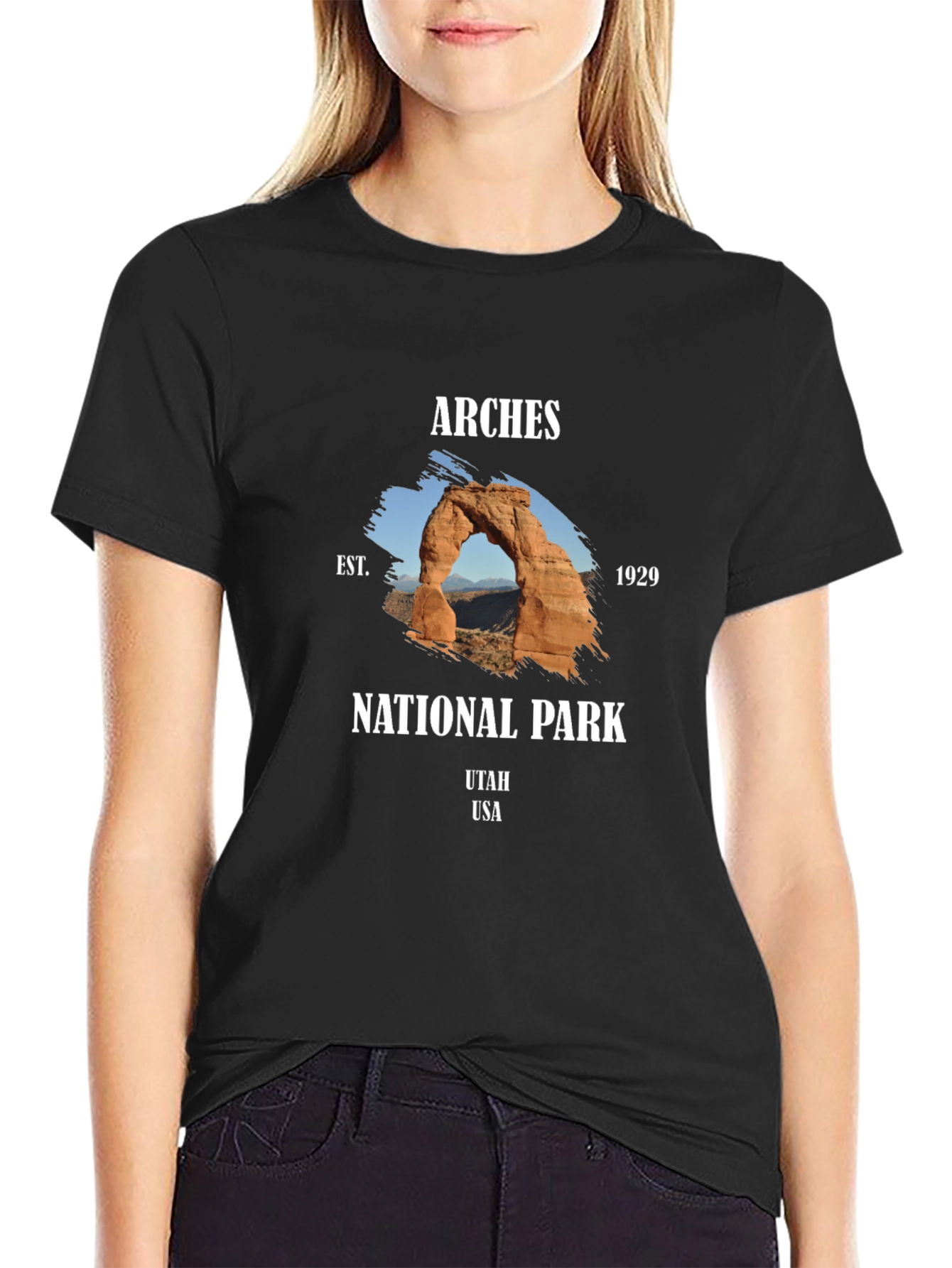 Black Arches National Park Graphic T-Shirt view 2
